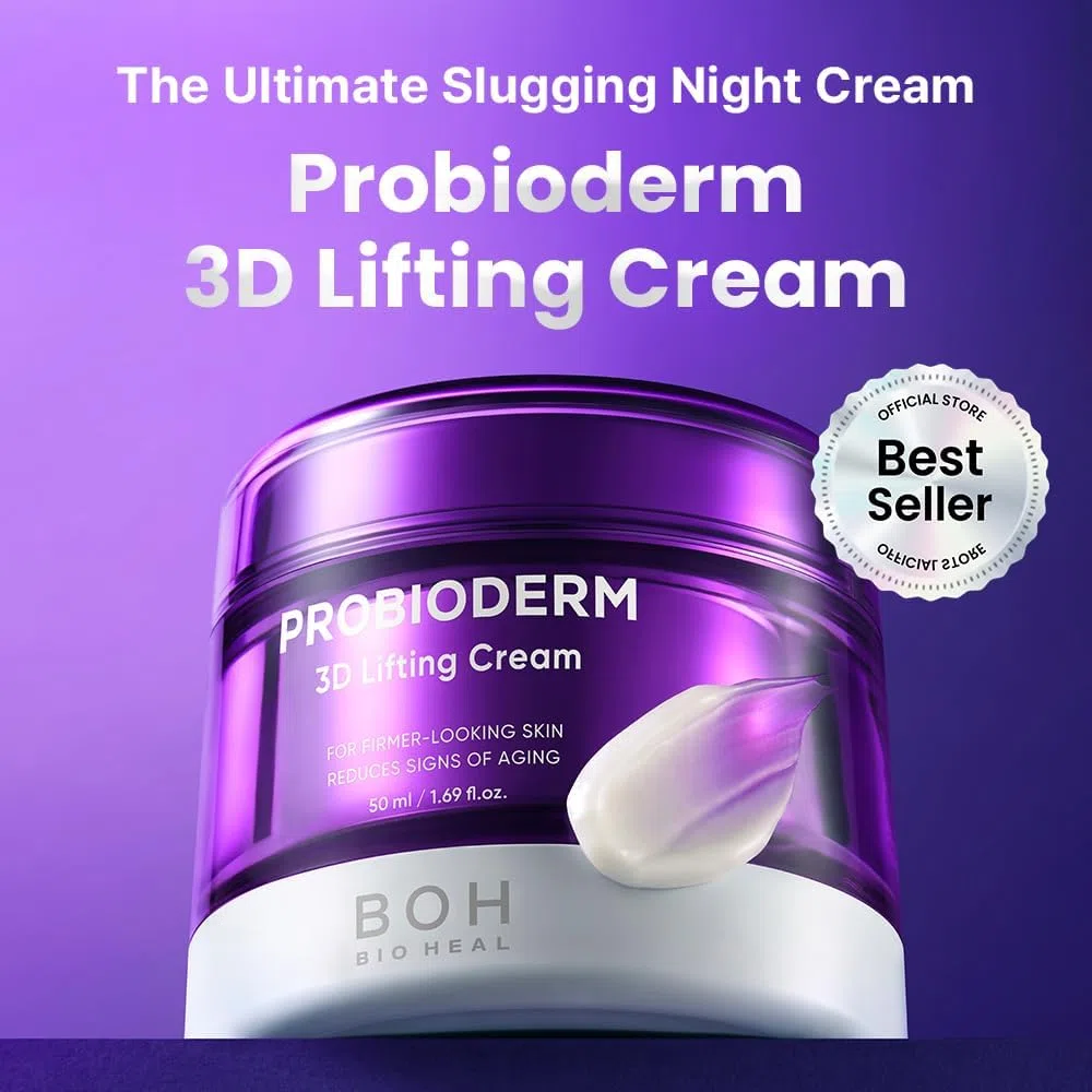 BIOHEAL BOH Crema Facial De Noche Hidratante Antienvejecimiento Coreana Avanzada Probioderm 3D Lifting Cream Con Probióticos, Complejo De 17 Péptidos Y Probioderm Patentado, 50 Ml (Paquete De 1)