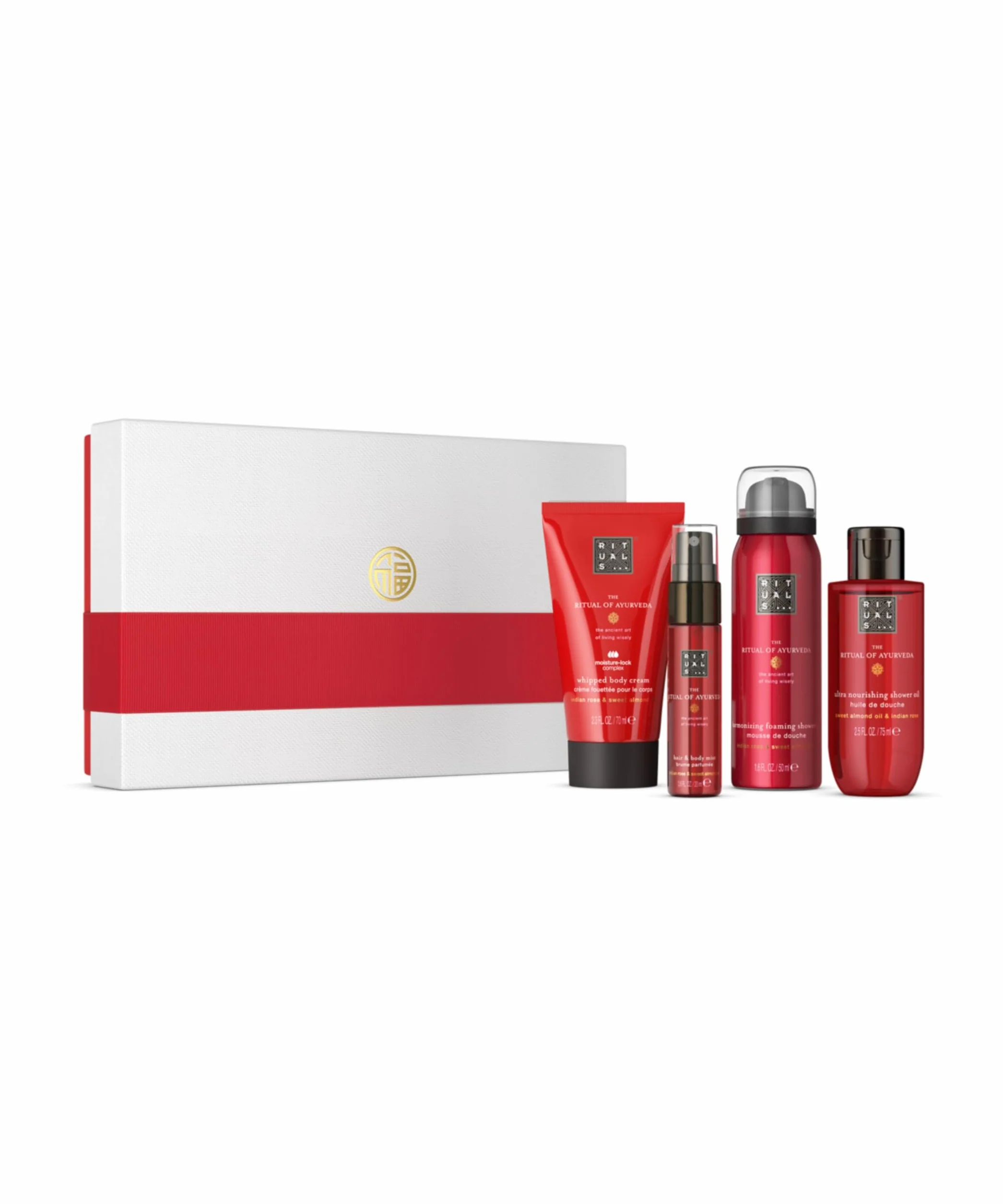RITUALS Caja de regalo The Ritual of Ayurveda, Small - Set de baño con productos para el cuidado de la piel con rosa india y aceite de almendras - Propiedades equilibrantes