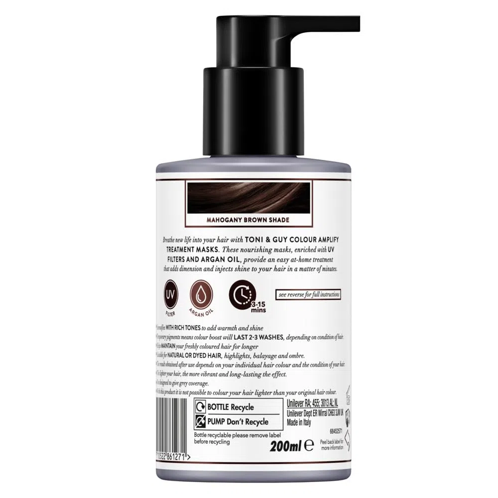 Toni & Guy - Mascarilla para el cabello (200 ml), color marrón caoba