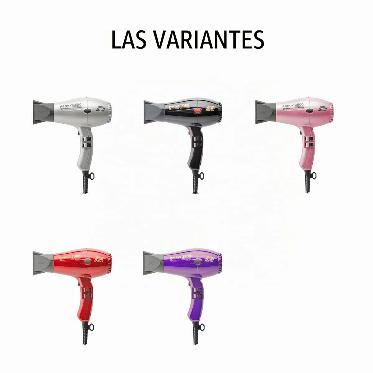 Parlux 3500 Super Compact Secador de pelo de cerámica con iones, 2000 W, Plateado