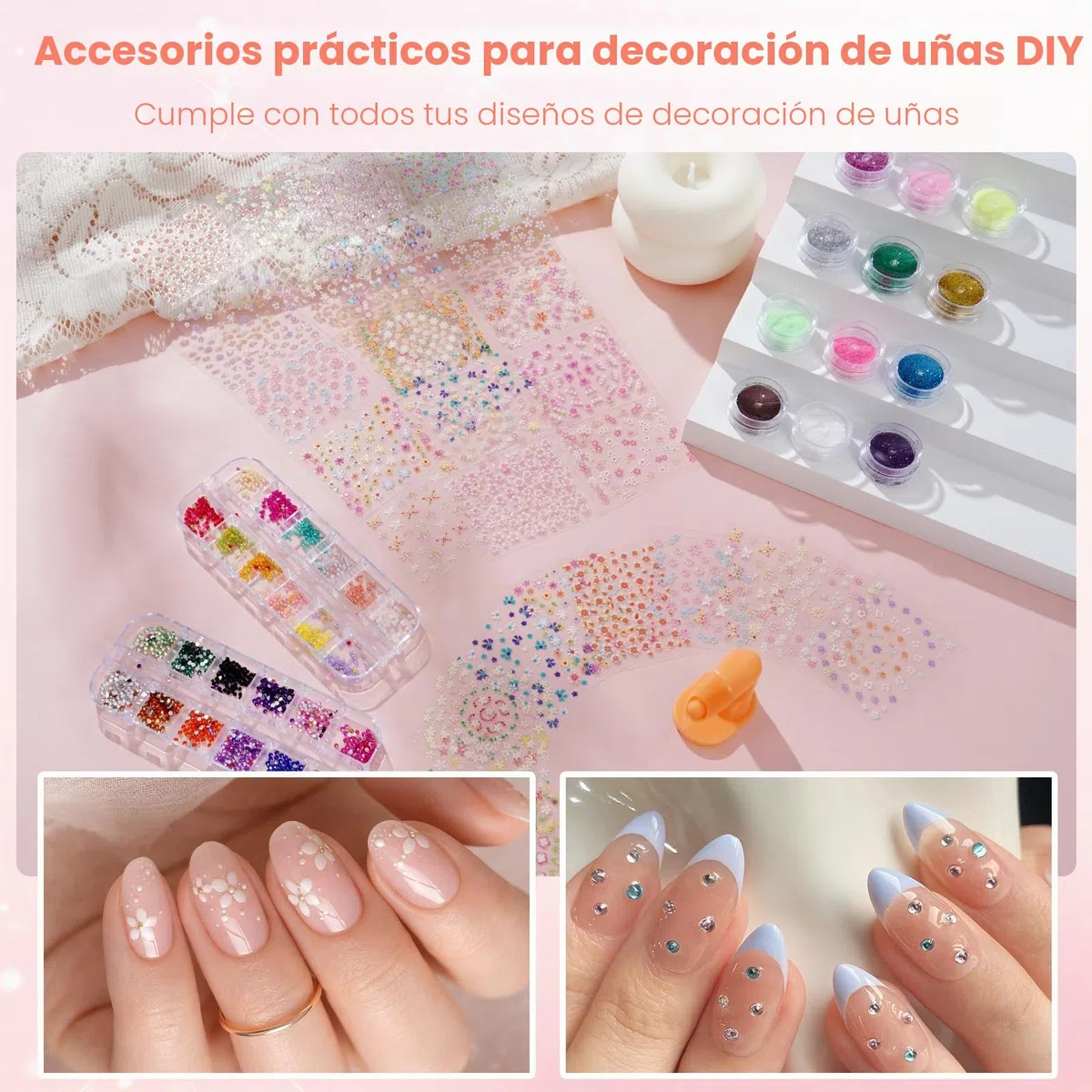 Deciniee Kit De Uñas Acrílicas: Juego Completo Con Polvo Acrílico, Lámpara Uv, Taladro, Puntas Postizas, Esmaltes Semipermanentes Para Uñas, Set De Manicura Ideal Como Regalo Con Bolsa De Almacenaje
