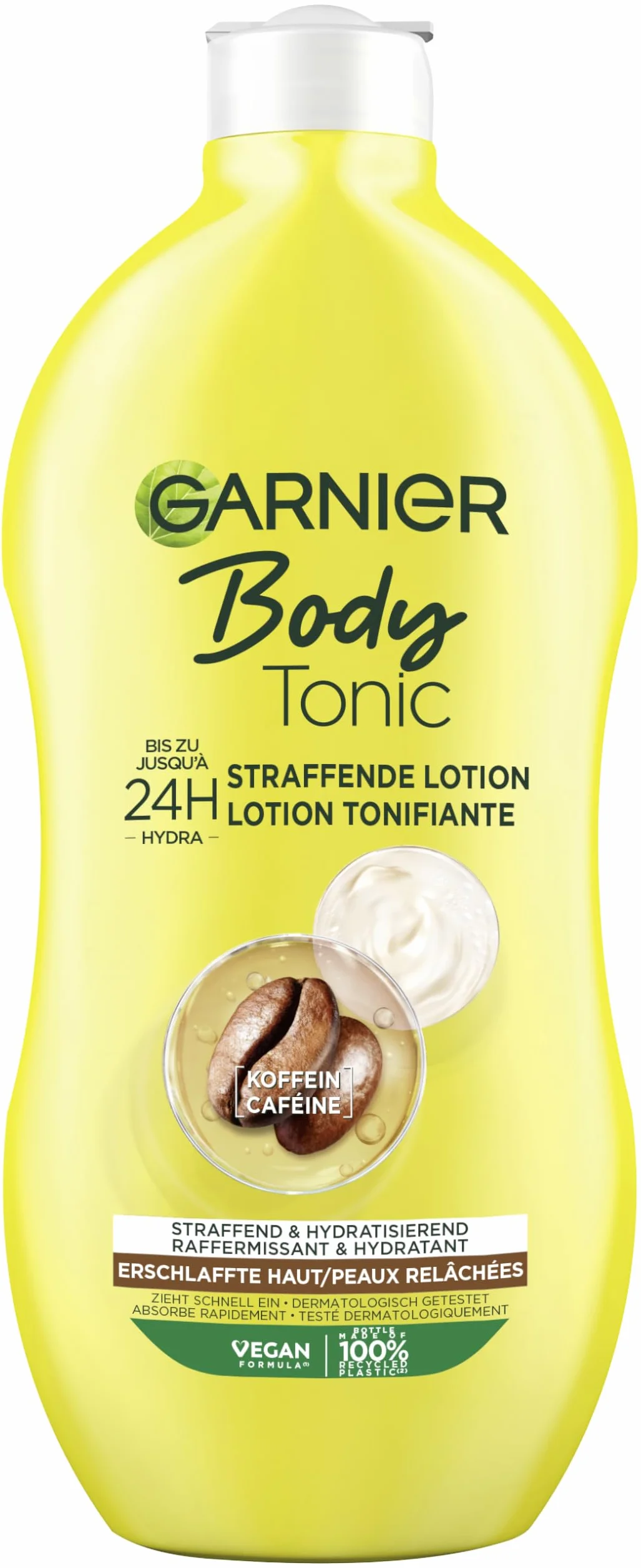 Garnier Body Tonic Reafirmante algas cafeína loción hidratante, 400 ml, 1-pack