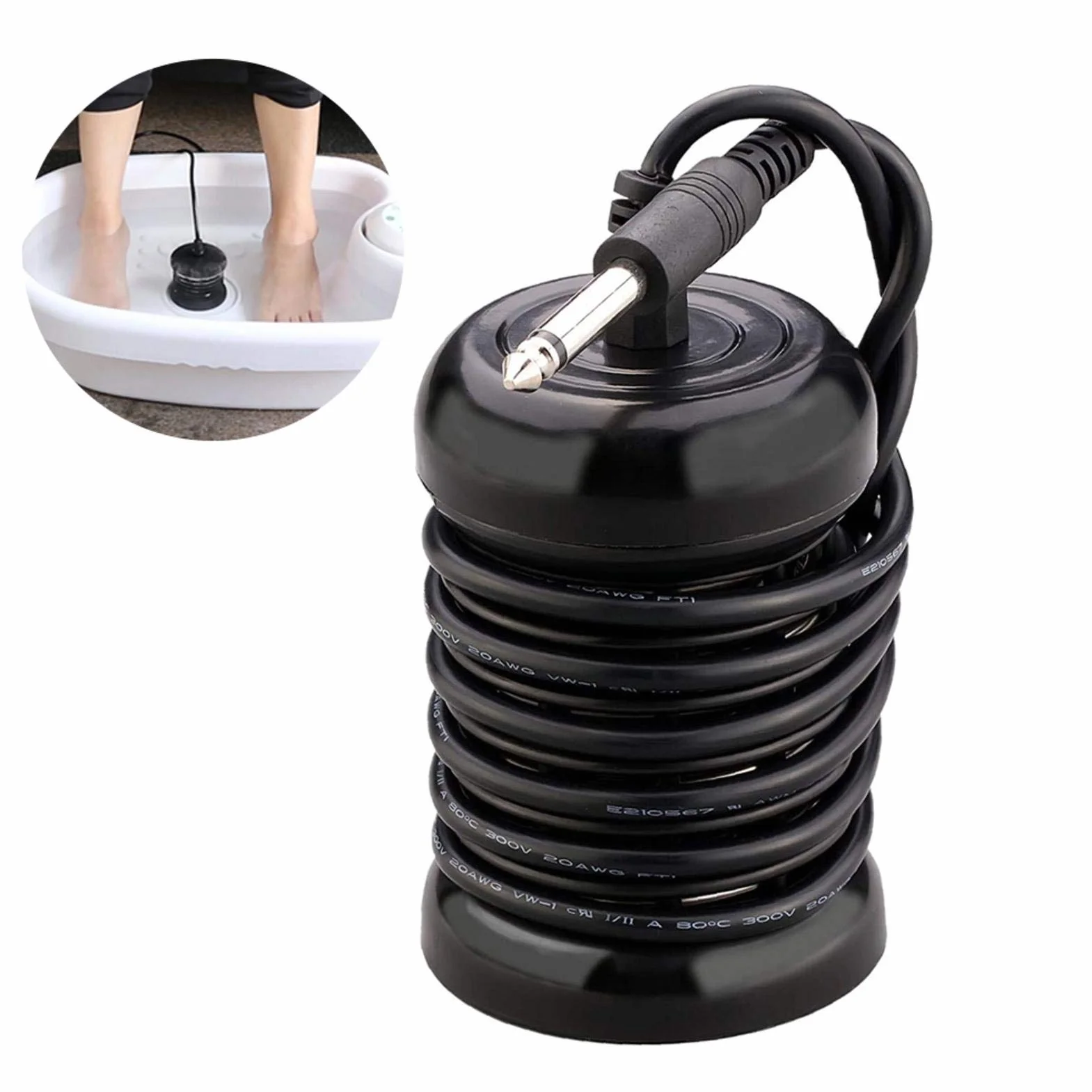 Ionic Detox Foot Bath Arrays Redondo Bobinas de acero inoxidable de reemplazo de matrices redondas para desintoxicación iónica Foot SPA Cleanse Machine (negro)
