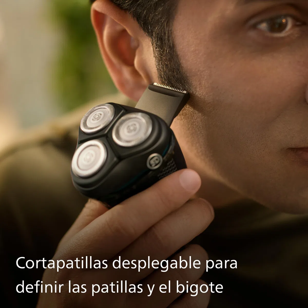 Philips Serie 3000 Afeitadora Eléctrica Hombre, Máquina de Afeitar Barba con Cortapatillas, 27 cuchillas, Cuida la piel, 60min de uso, En Seco y Húmedo, Recargable, S3145/00, Luna