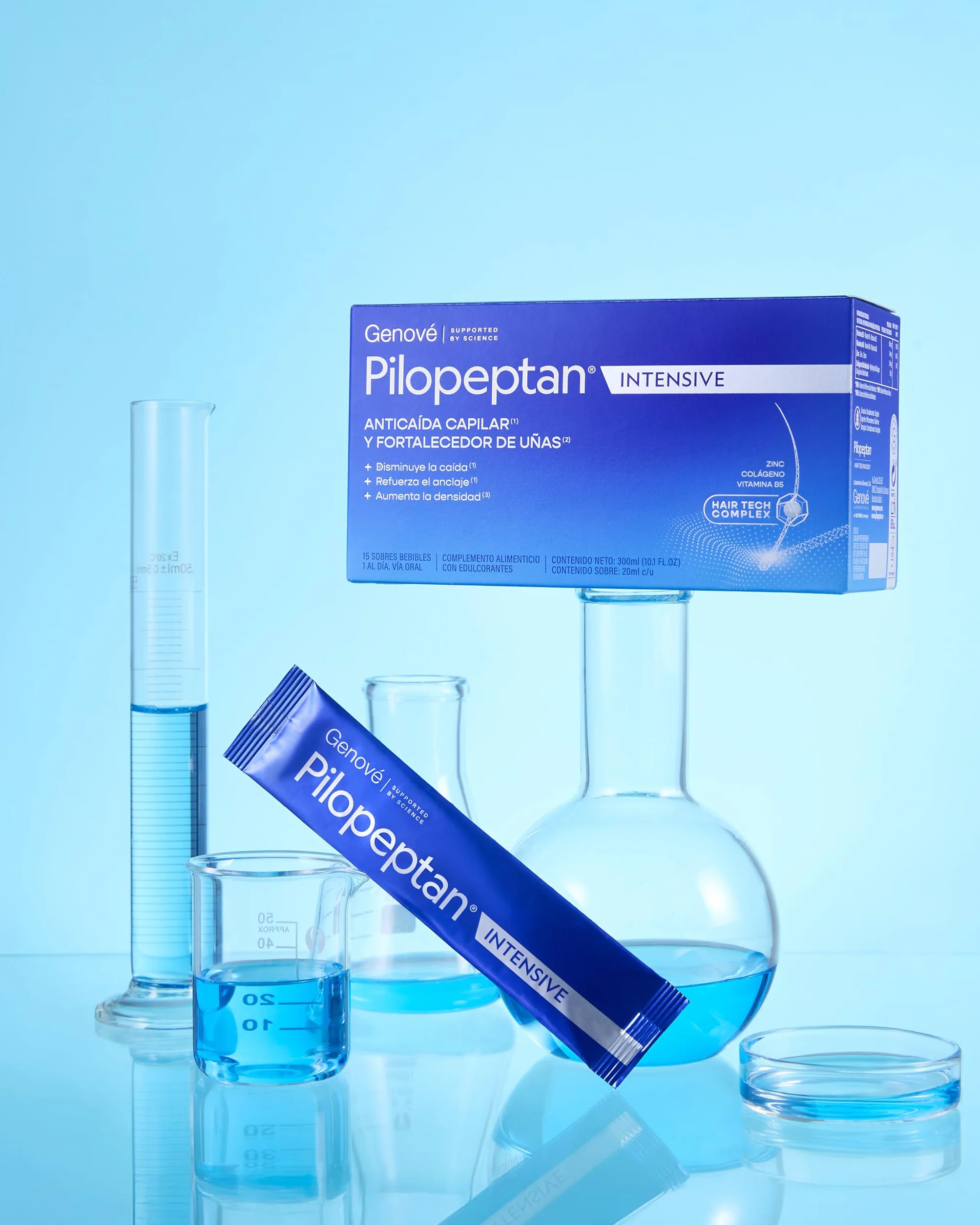 Pilopeptan Intensive | Anticaída Capilar | Cabello y Uñas | Hombre y Mujer | Potencia el Crecimiento, Formación de Queratina, Anclaje, Brillo y Vitalidad del Pelo y Uñas | 30 Sobres