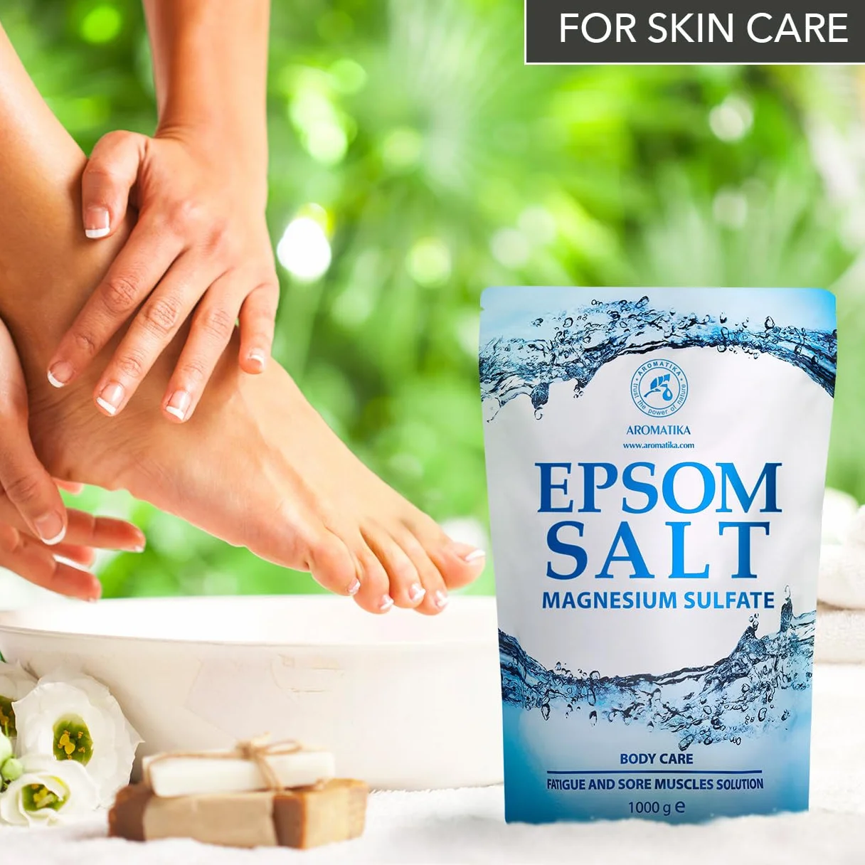 Epsom Sal de Baño 5kg - 100% Puro & Natural Epsom Sal - Sulfato de Magnesio Concentrado - Calmante y Alivia los Músculos Doloridos - Cuidado del Cuerpo - Buen Cuidado de Piel - Relajante Muscular