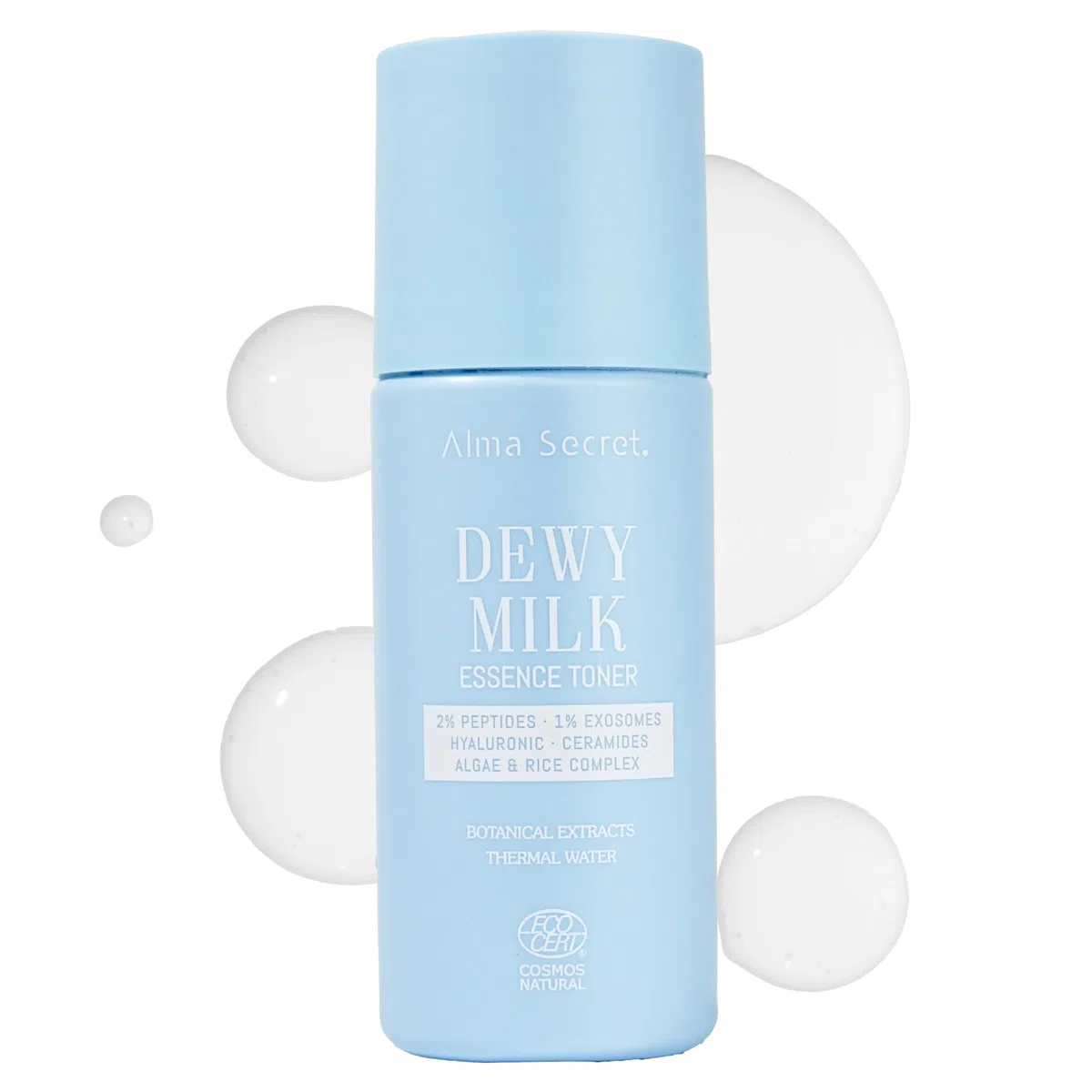 ALMA SECRET | Dewy Milk Essence Toner - Tónico esencia hidratante oil free de textura lechosa con Exosomas, Péptidos, Arroz y Ceramidas - Piel jugosa, calmada y con efecto glass skin - 125 ml
