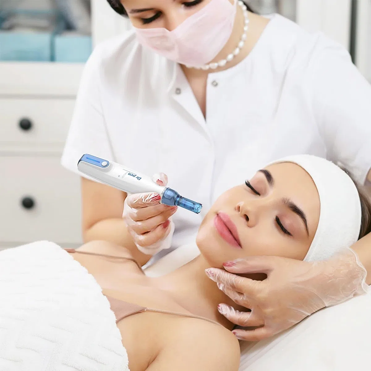 Dr.pen Ultima A9 Derma-Pen Microneedling Pen Inalámbrica y Profesional con 22 Cartuchos de Repuesto - Máquina de Microagujas Ajustable para el Cuidado de la Piel