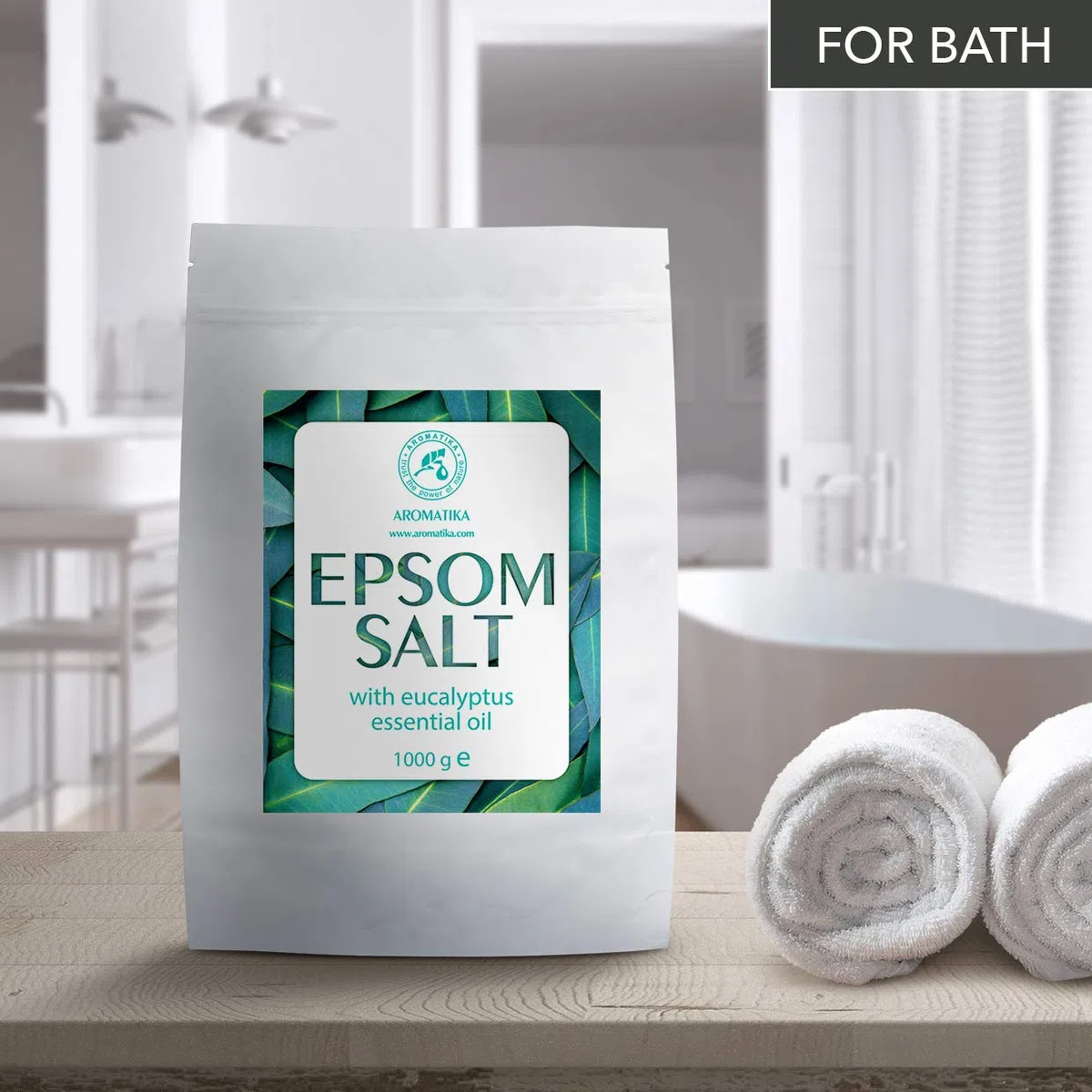 Sal Inglesa de Baño con Aceite Esencial de Eucalipto 3kg - Cristales de Sulfato de Magnesio para Aliviar el Dolor Muscular - Cuidado de la Piel - Relajación Muscular - Buen Sueño