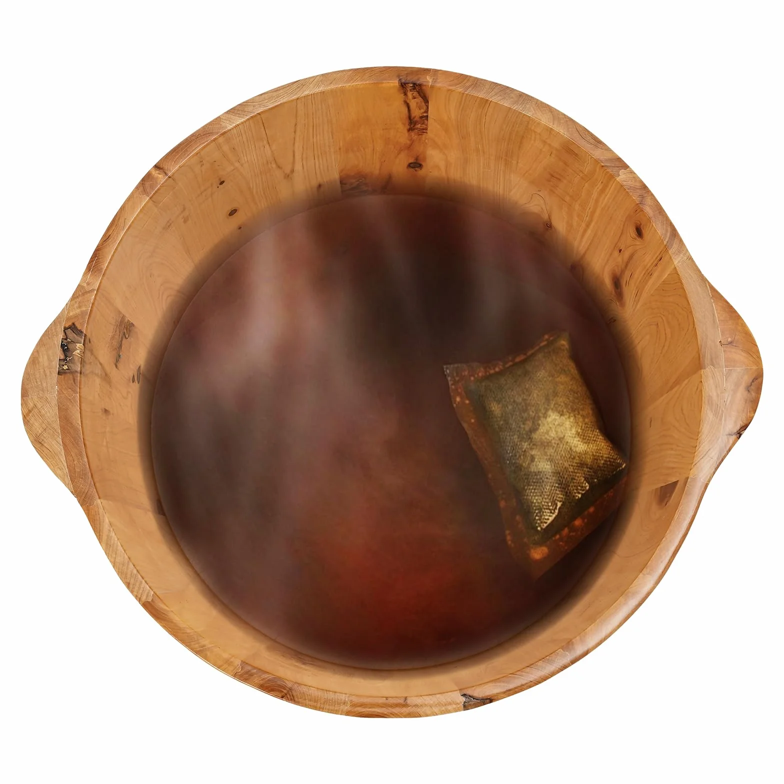 Bañera de pies de madera con almacenamiento de calor, cubo de pie de madera, práctico cubo de pies para pedicura, cubo de sauna para bienestar, spa, sauna, regalo, 36,5 x 18 cm
