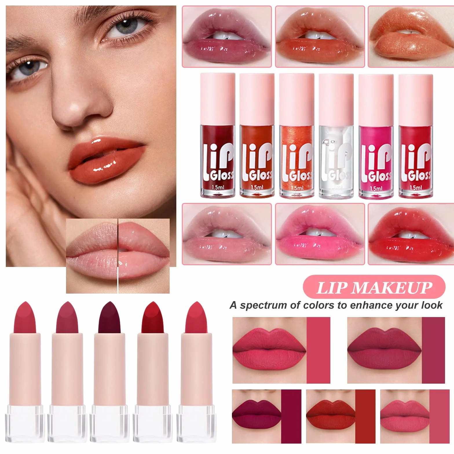 Kit Maquillaje Mujer, Set Regalo Maquillaje Adolescente, Kit de Estuche Maquillaje Profesional Completo con Paleta Sombras de Ojos Paleta de Corretores Contorno Fondo Mascara Brillo Labial Línea Ojos