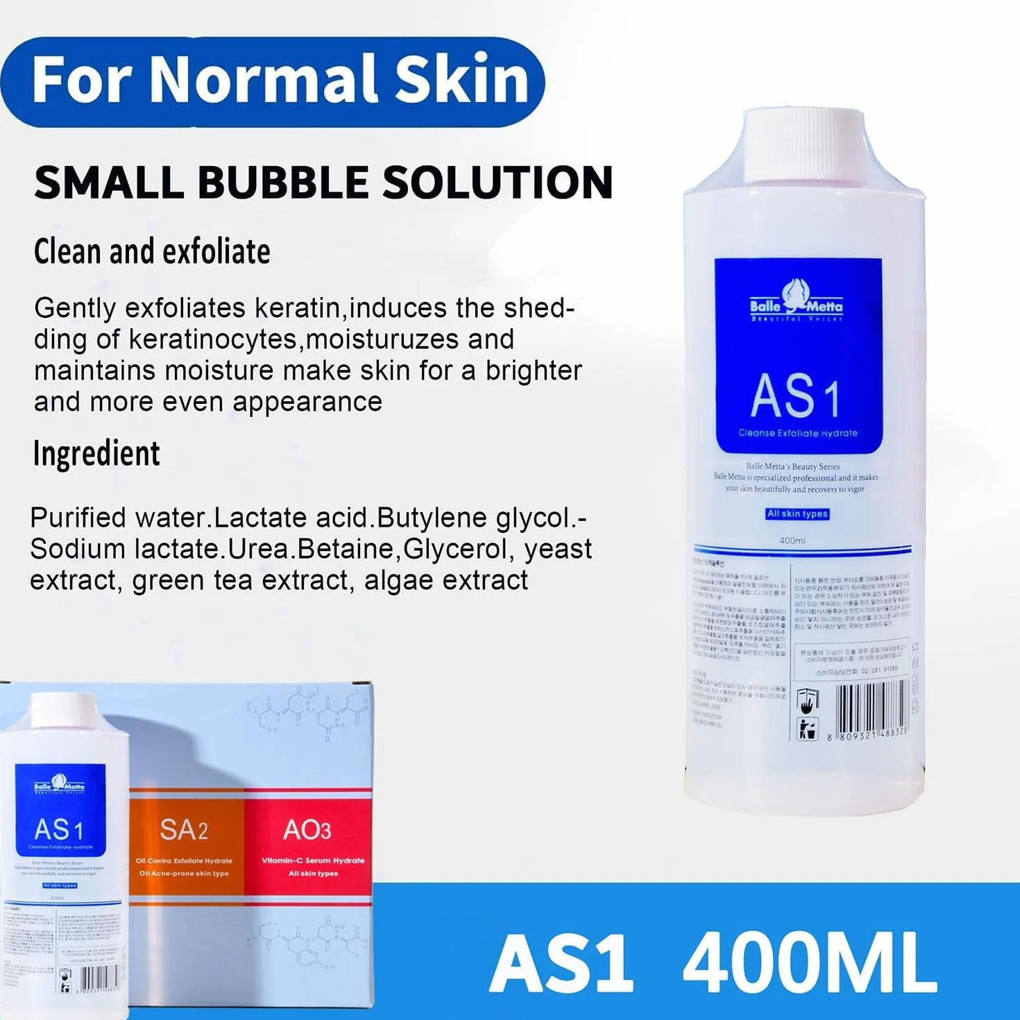 Piel cuidado facial belleza Aqua Peel solución 400ml por botella cara limpieza e hidratación