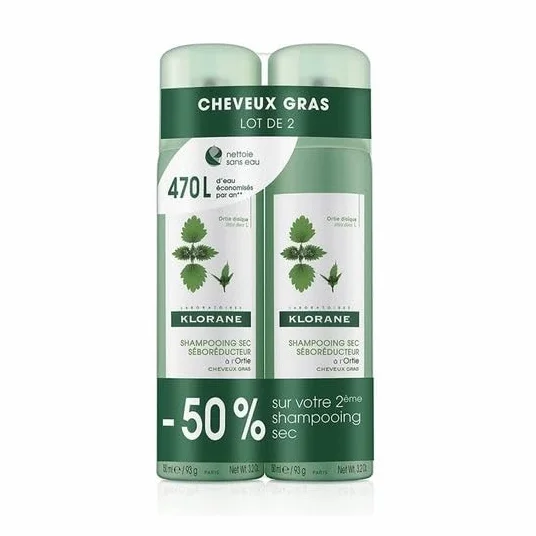 A La Ortiga Champú Seco Seborregulador Cabello Graso Lote 2 Pz