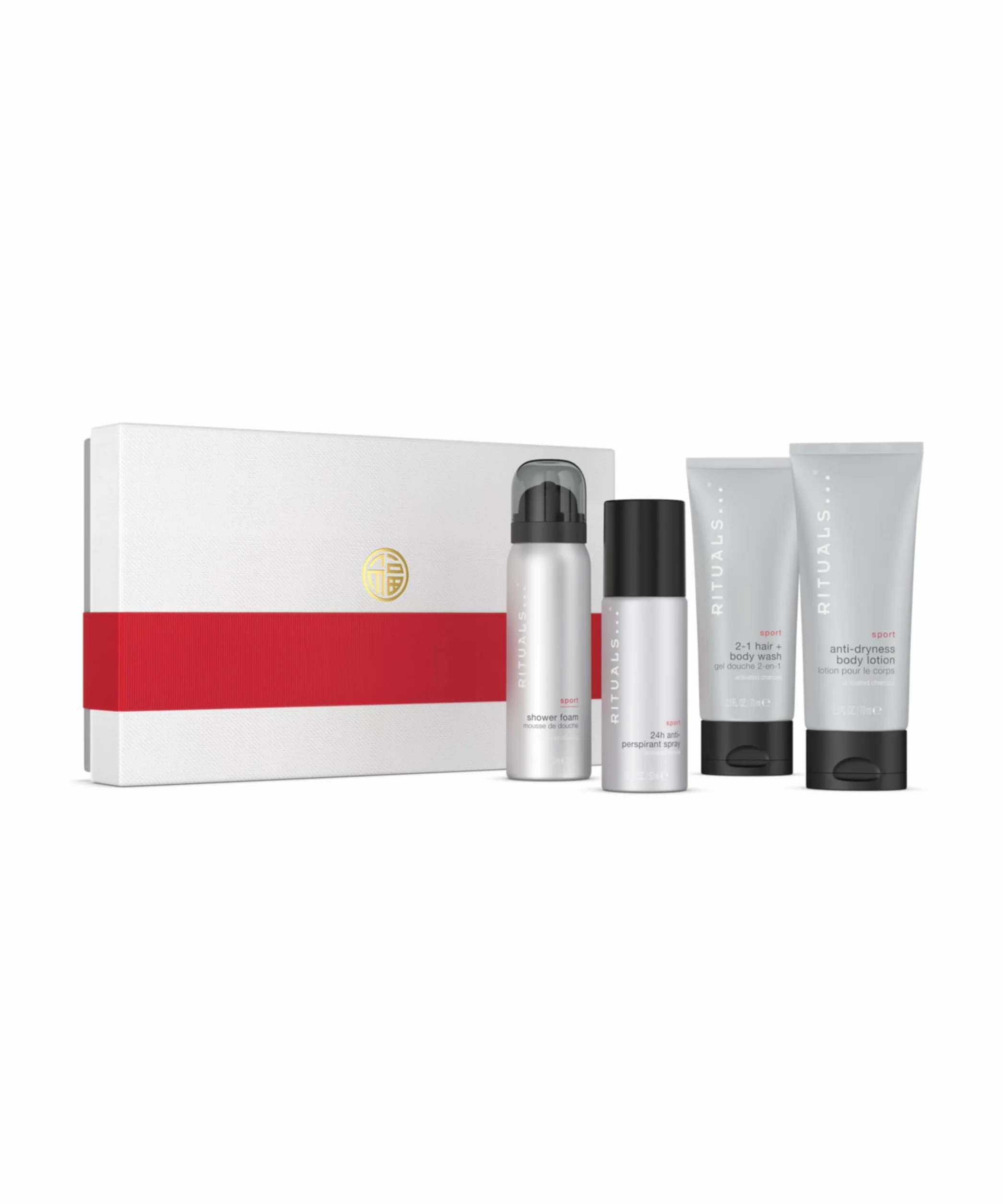 RITUALS The Homme Collection, Cofre de Regalo Pequeño para Hombre – Gel de ducha en espuma, gel de ducha 2 en 1, desodorante en spray y loción corporal.