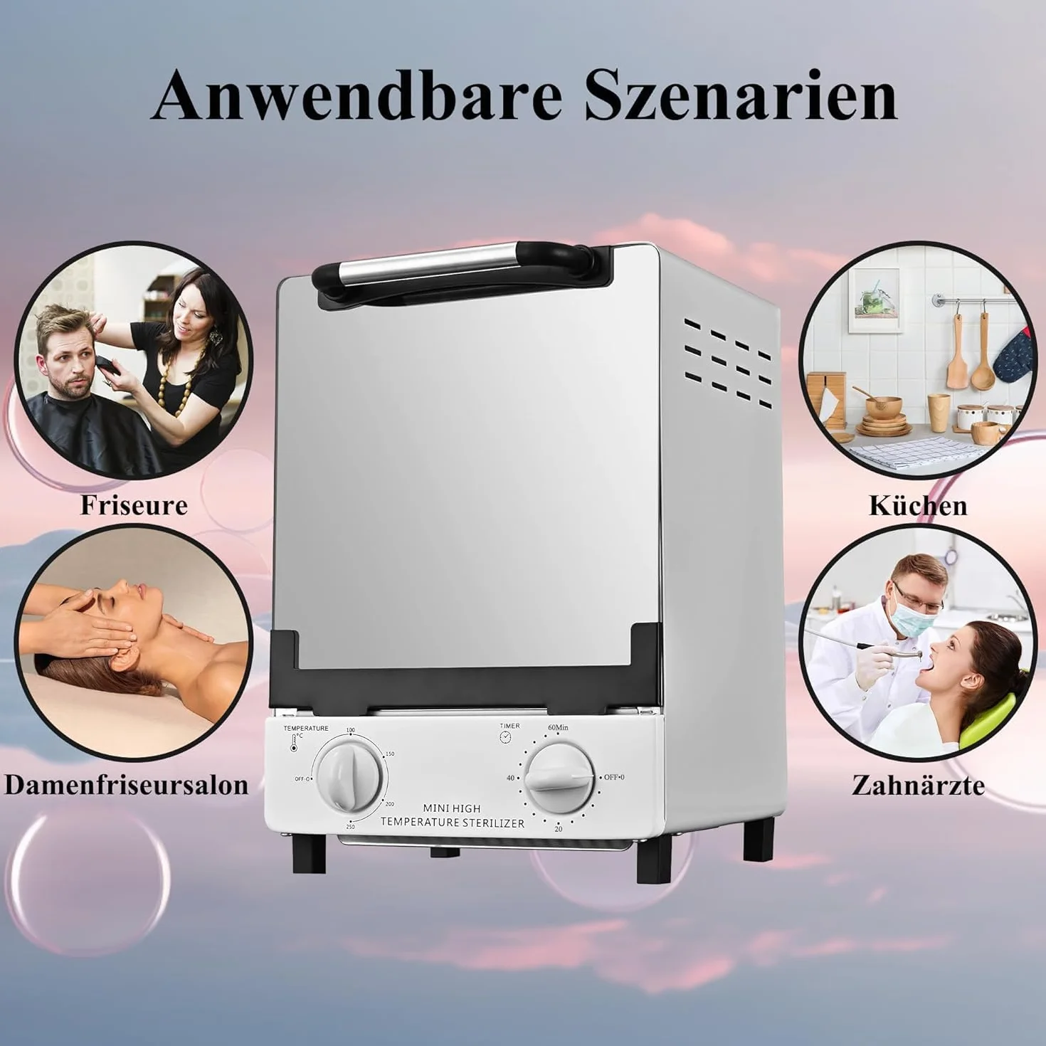 Esterilizador de aire caliente C12, doble bandeja, esterilizador térmico, autoclave de infrarrojos a 250 grados, con control de temporizador, para clínicas dentales, salones de pedicura