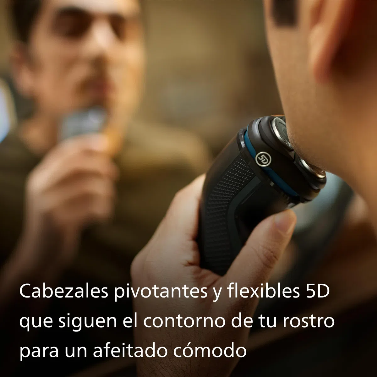 Philips Serie 3000 Afeitadora Eléctrica Hombre, Máquina de Afeitar Barba con Cortapatillas, 27 cuchillas, Cuida la piel, 60min de uso, En Seco y Húmedo, Recargable, S3145/00, Luna