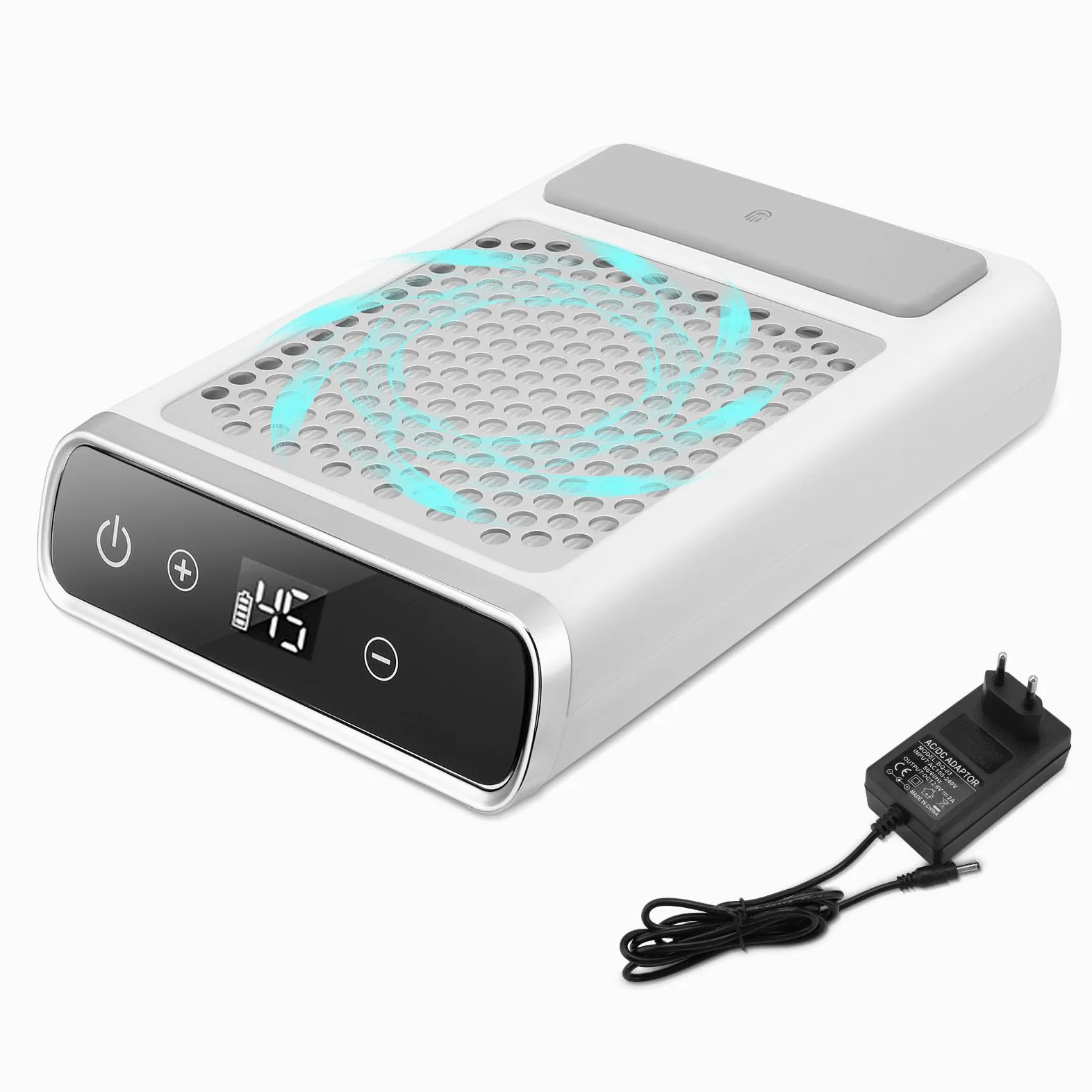 Aspirador de uñas inalámbrico de 80 W, Recargable Extractor De Polvo Para Uñas, Máquina Recolectora De Polvo De Uñas Para Uñas, Aspirador de Mesa Potente de Velocidad Ajustable para Arte de Uñas