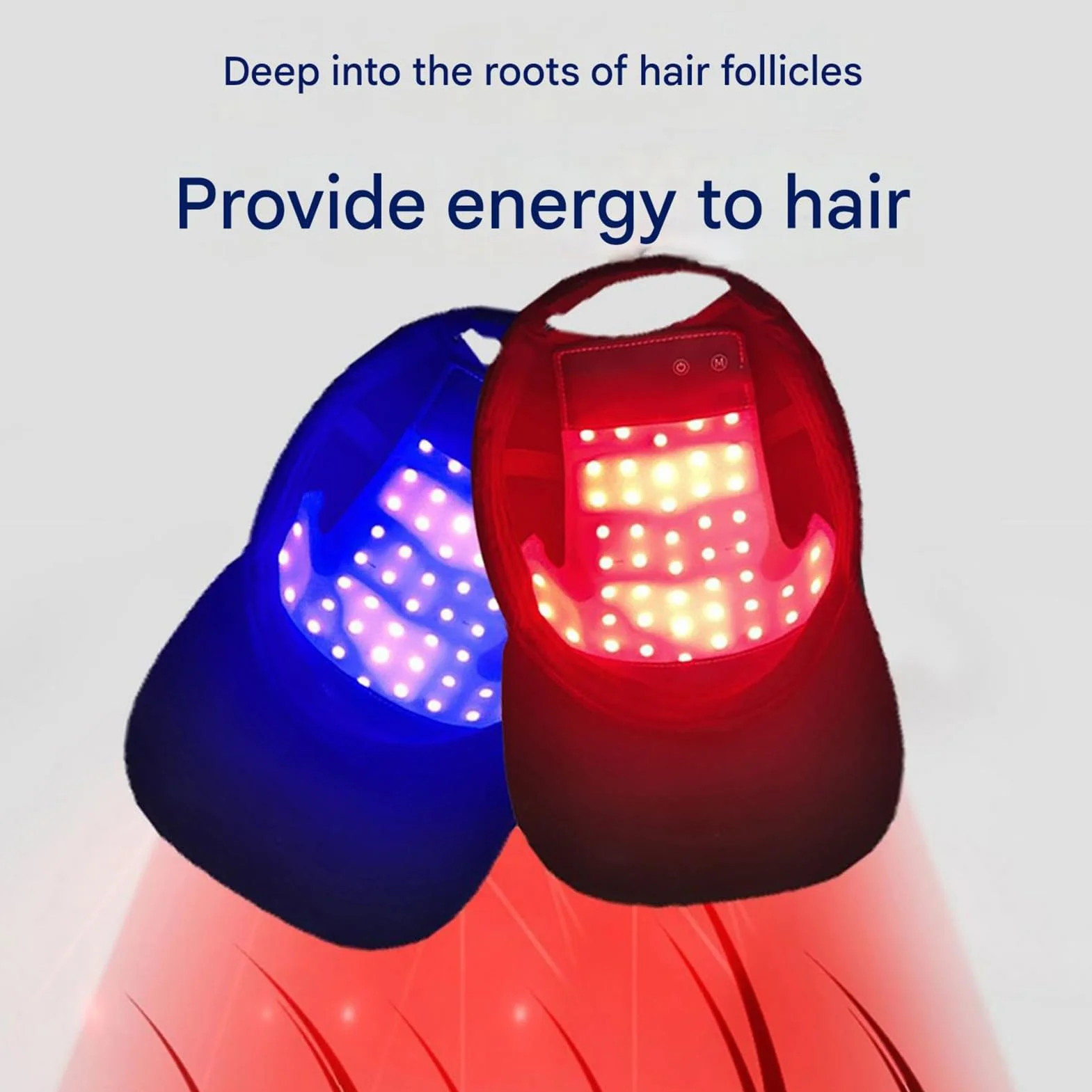 GOURIXIN Terapia de luz roja para el Crecimiento del Cabello, LLLT 660 NM, 850 NM, 470 NM, Gorro de Terapia de luz roja con 70 LED, Mejora la caída del Cabello, para Hombres y Mujeres