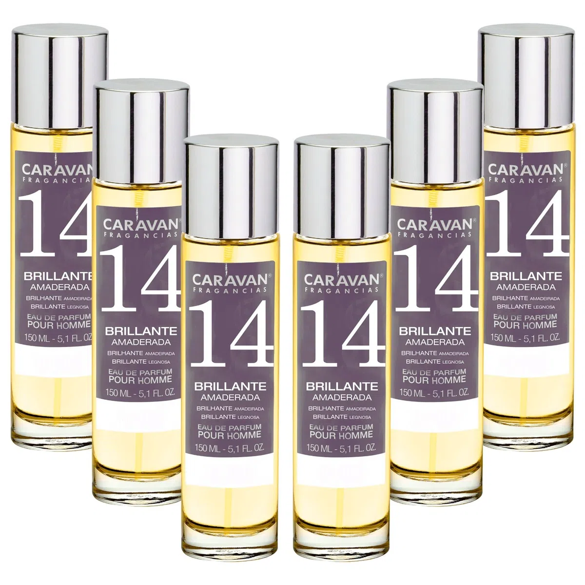 Set de 6x 150ml Caravan perfume de hombre Nº14