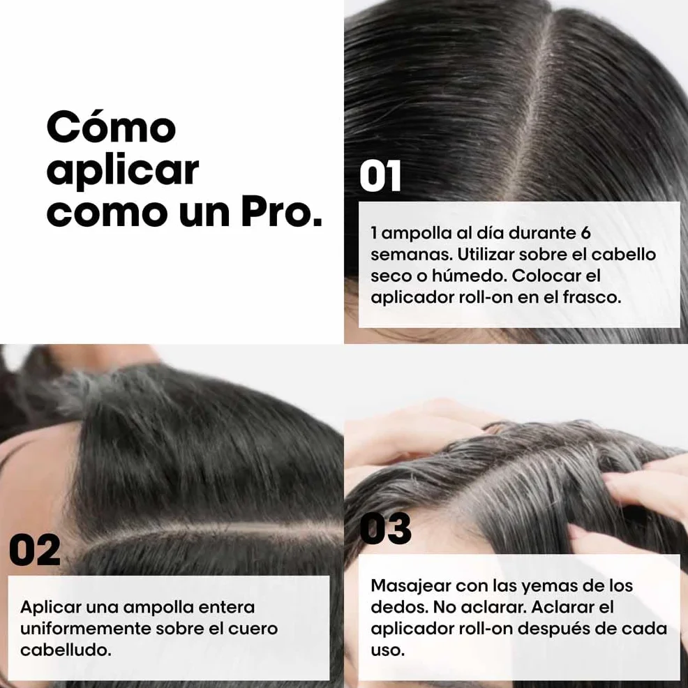 L’Oréal Professionnel Ampollas Enriquecidas con Activos Dermatológicos para Prevenir la Caída del Cabello, Aminexil Advanced, 42 x 6ml