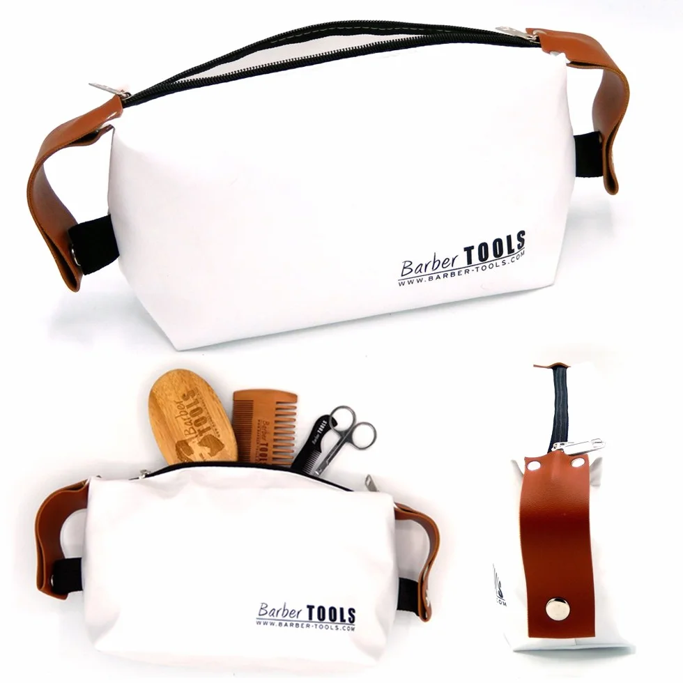 ✮ BARBER TOOLS ✮ Kit de afeitado - Maquinilla de afeitar de seguridad + 40 cuchillas dobles + Tejón de afeitar + Jabón de afeitar + Bálsamo para después del afeitado + Piedra de alumbre + Bolsa