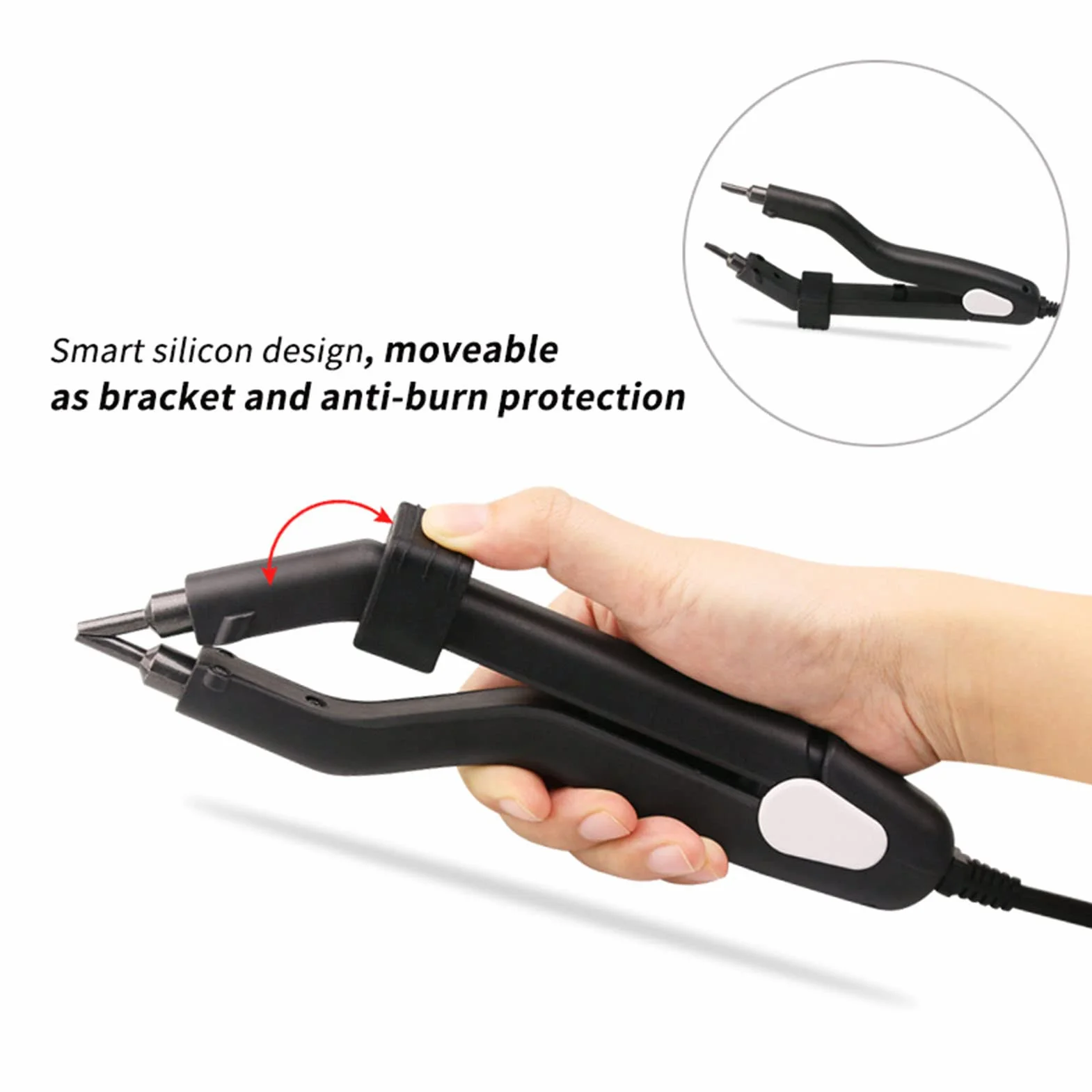 Herramienta para Extensiones de Cabello de Fusión - Plancha de Calor 100-240V Con Conector (Enchufe de la UE)