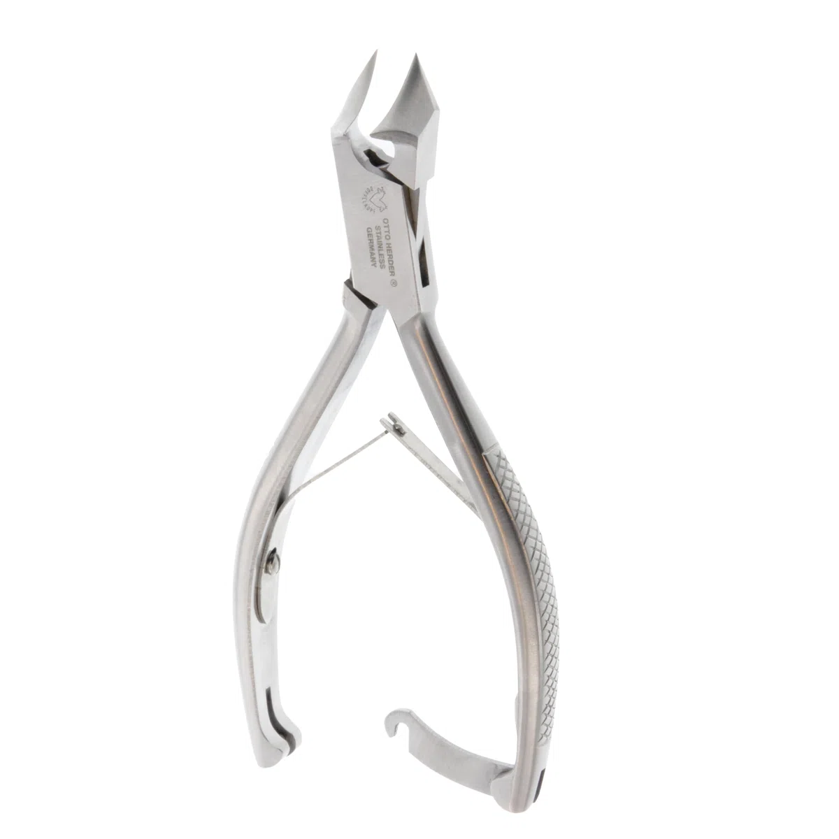 Otto Herder Manicure Cortaúñas de pie de acero inoxidable, cortaúñas de 14 cm, para uñas de pies fuertes, con doble resorte, ideal para pedicura y pedicura