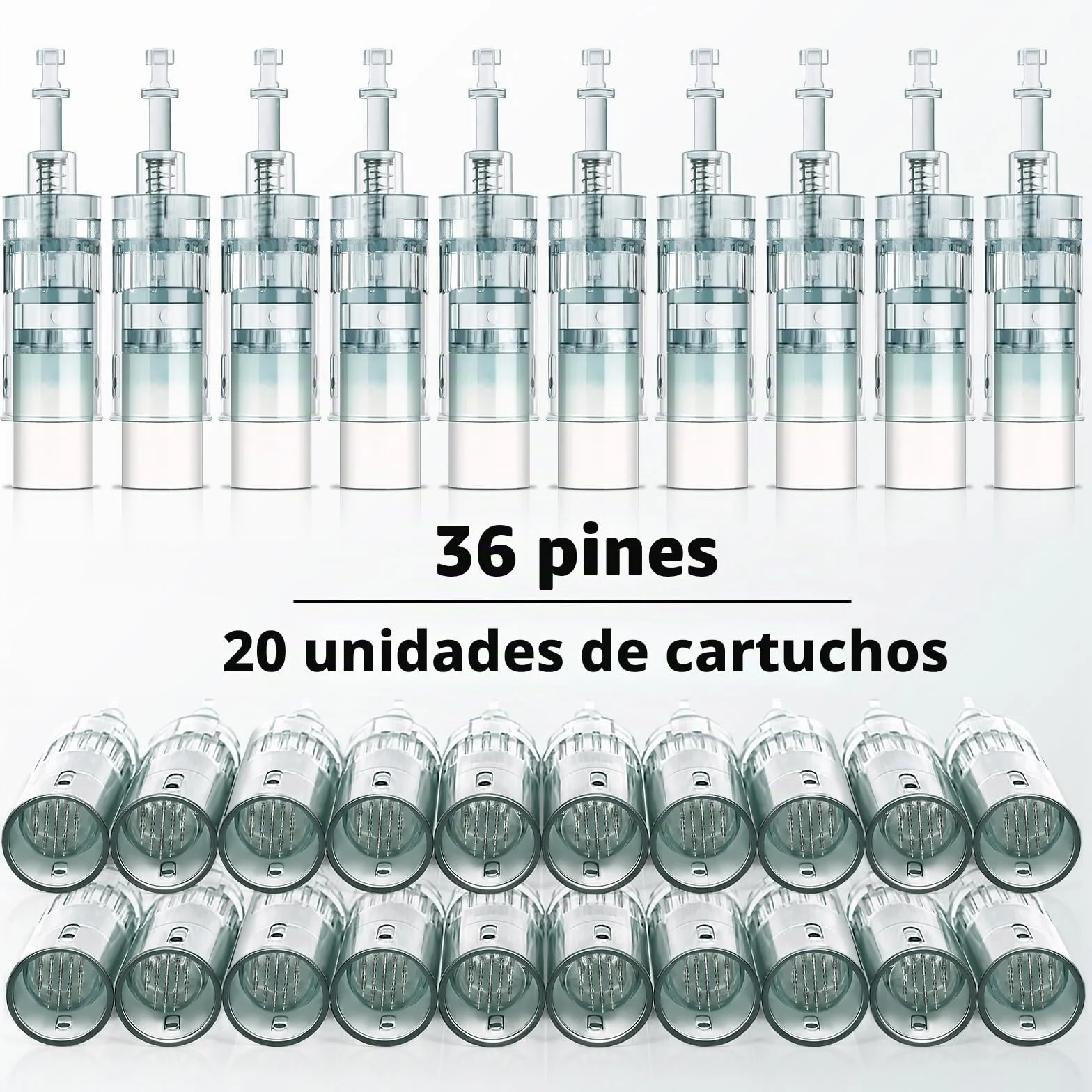 20 Pcs Agujas Dermapen 36 puntas para Microneedling pen, Derma Pen M8 Cartuchos 36 Pins, Microagujas de Repuesto Original de Microneedle Dermapen Ultima M8, M7S, A6S (36 Pins, 20 Pcs)