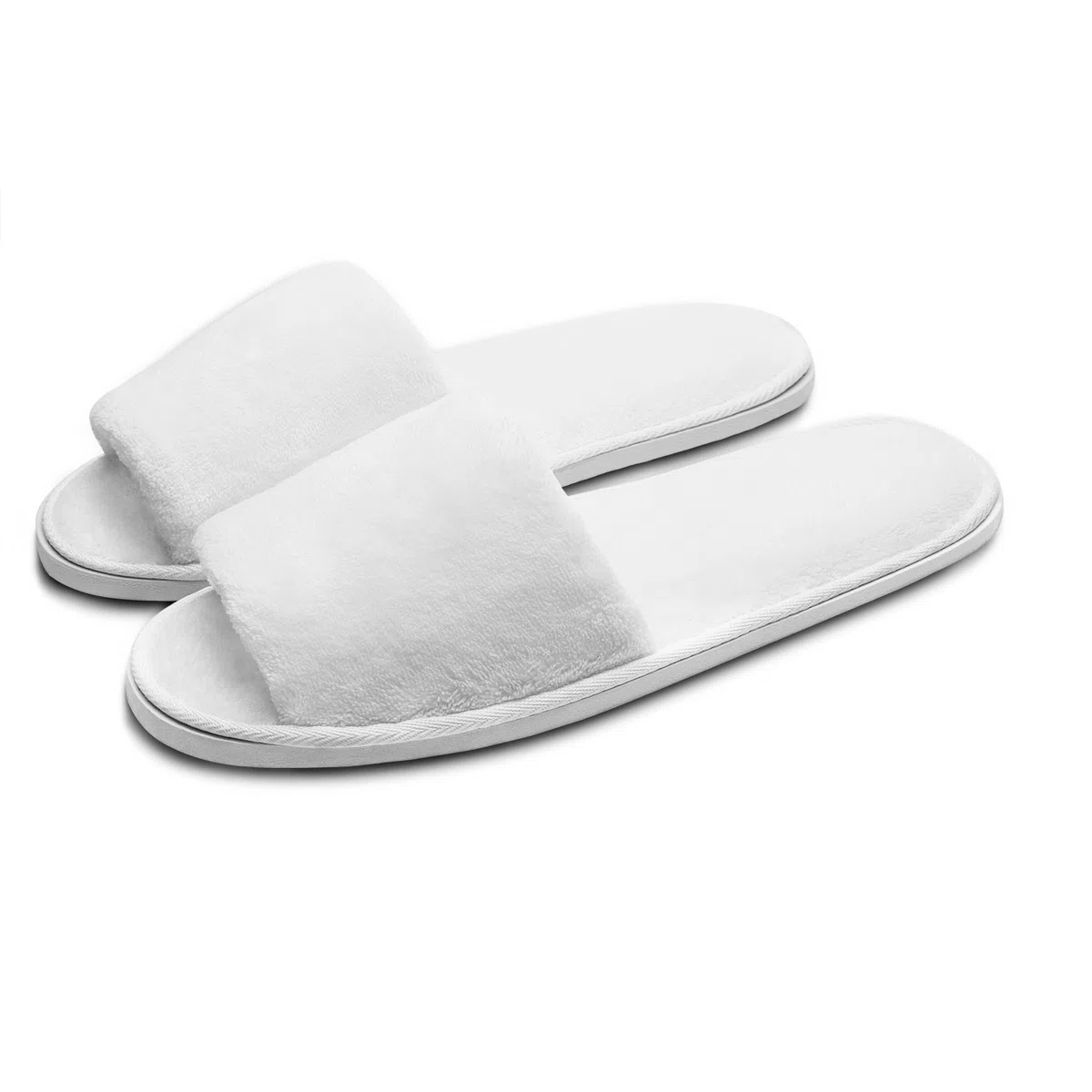AhfuLife 10 pares de pantuflas de hotel, no desechables, de dos tamaños, lavables, blancas, para spa, invitados de fiesta y viajes, unisex (M + L, blanco)