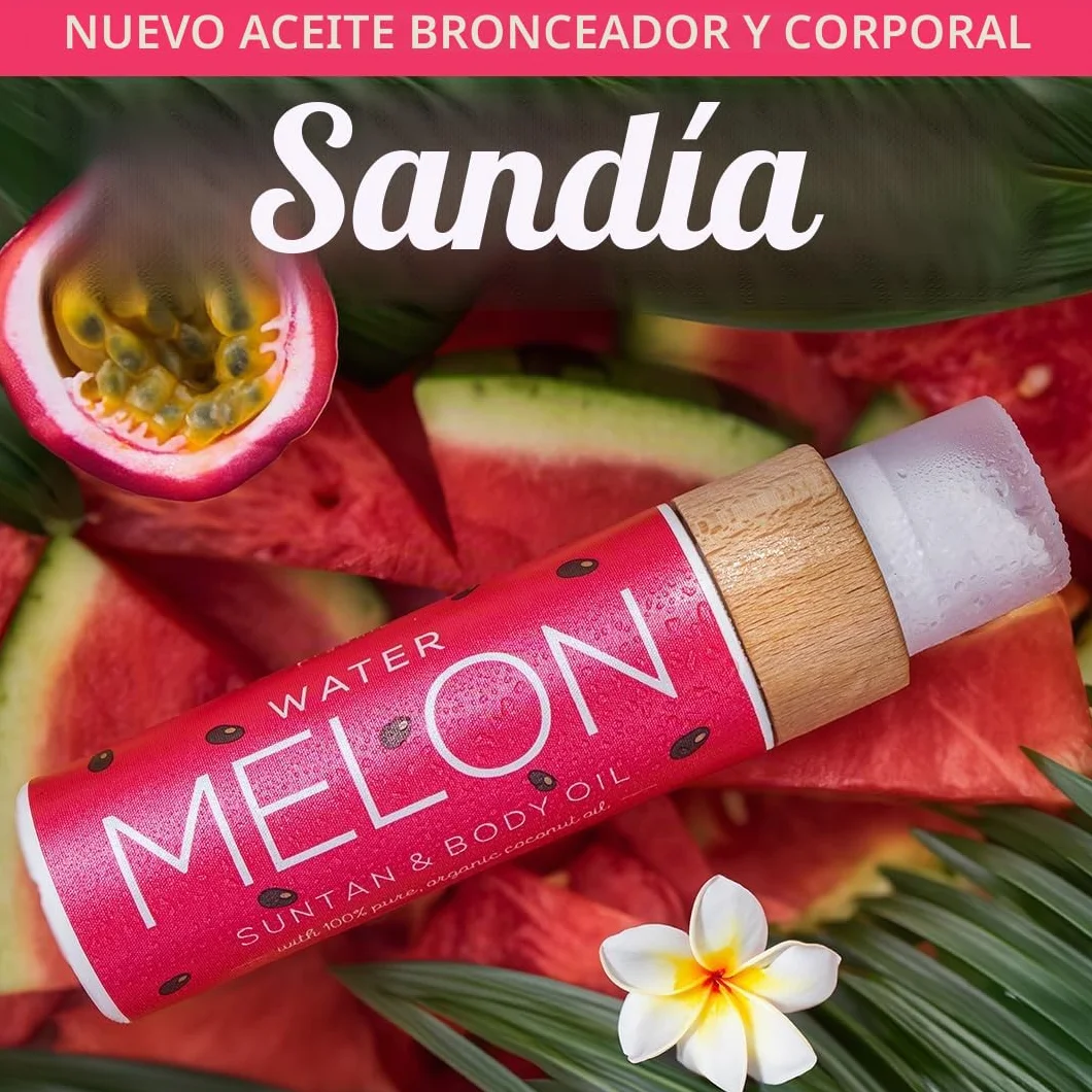 COCOSOLIS Watermelon - Aceite orgánico con vitamina E y aroma de sandía para un bronceado intenso y rápido - Amplificador bronceado