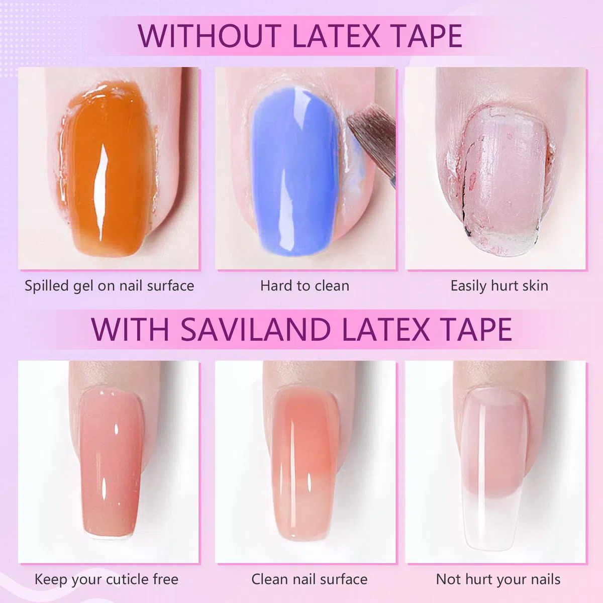 SAVILAND 2 Piezas Látex Líquido Para Uñas – Cinta De Látex Para Uñas Arte Exfoliante De Cutículas Esmalte De Uñas Protección Barrera De La Piel Protección Gel Esmalte De Uñas Manicura Principiantes