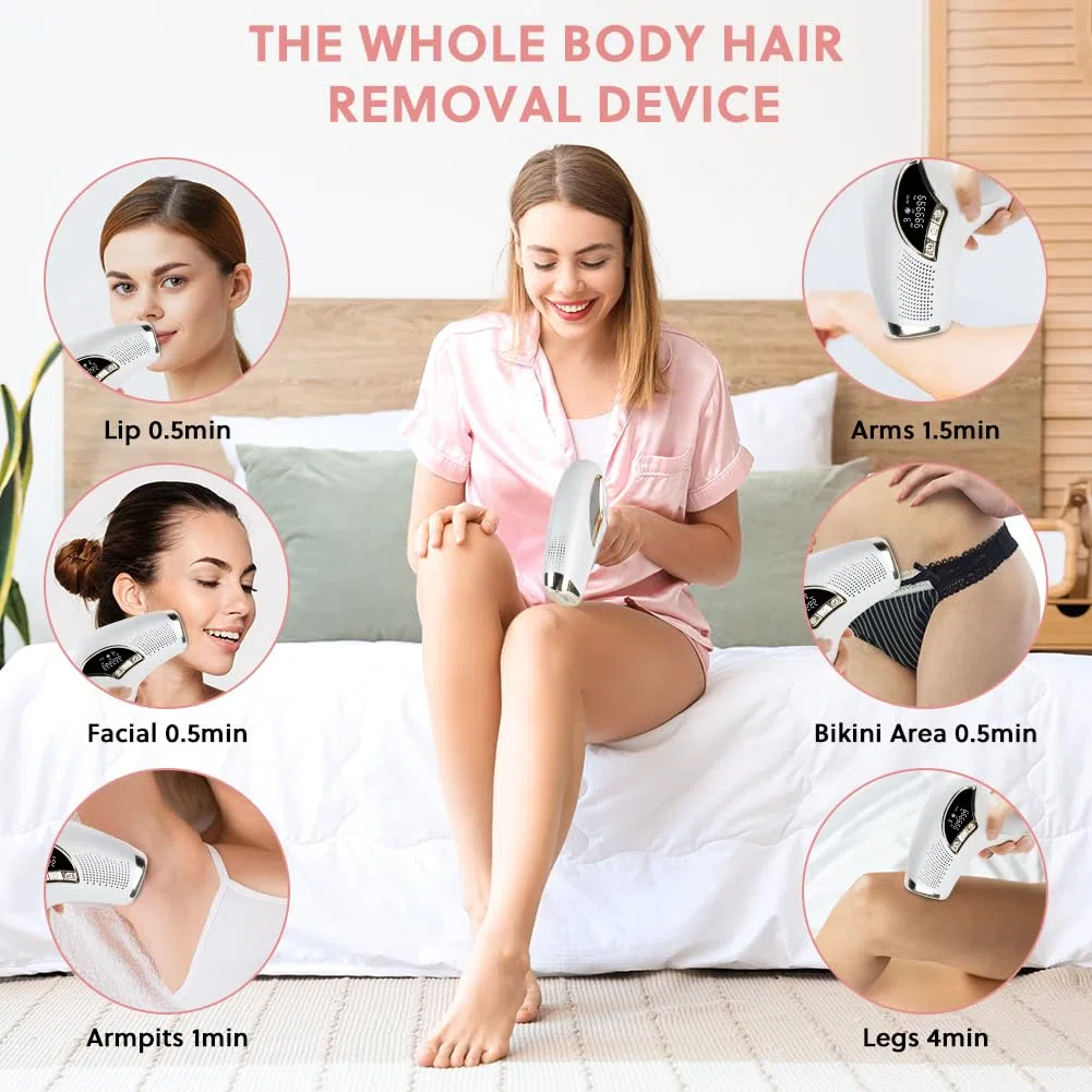 ACWOO 3 en 1 Depiladora Laser con Función de Enfriamiento, IPL Depiladora luz Pulsada Indolora con 9 Ajustes de Nivel de Energía y 3 Funciones-HR/SC/RA, Hombre, Mujer, Cara, Axilas, Piernas, Cuerpo