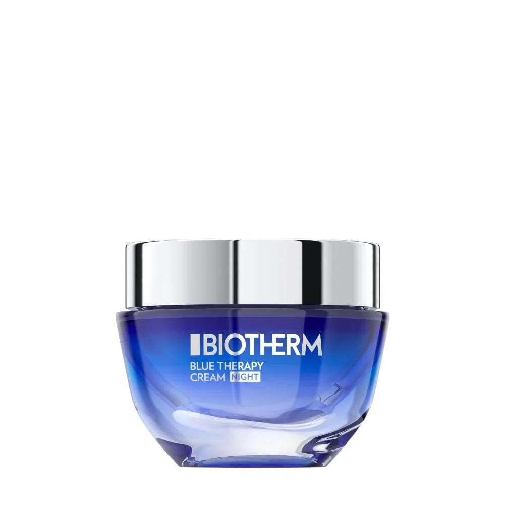 Biotherm, Blue Therapy Crema de Noche Hidratante y Antiedad, Reduce Arrugas y Manchas Oscuras, Enriquecida con Life Plankton, Todo Tipo de Pieles, 50 ml