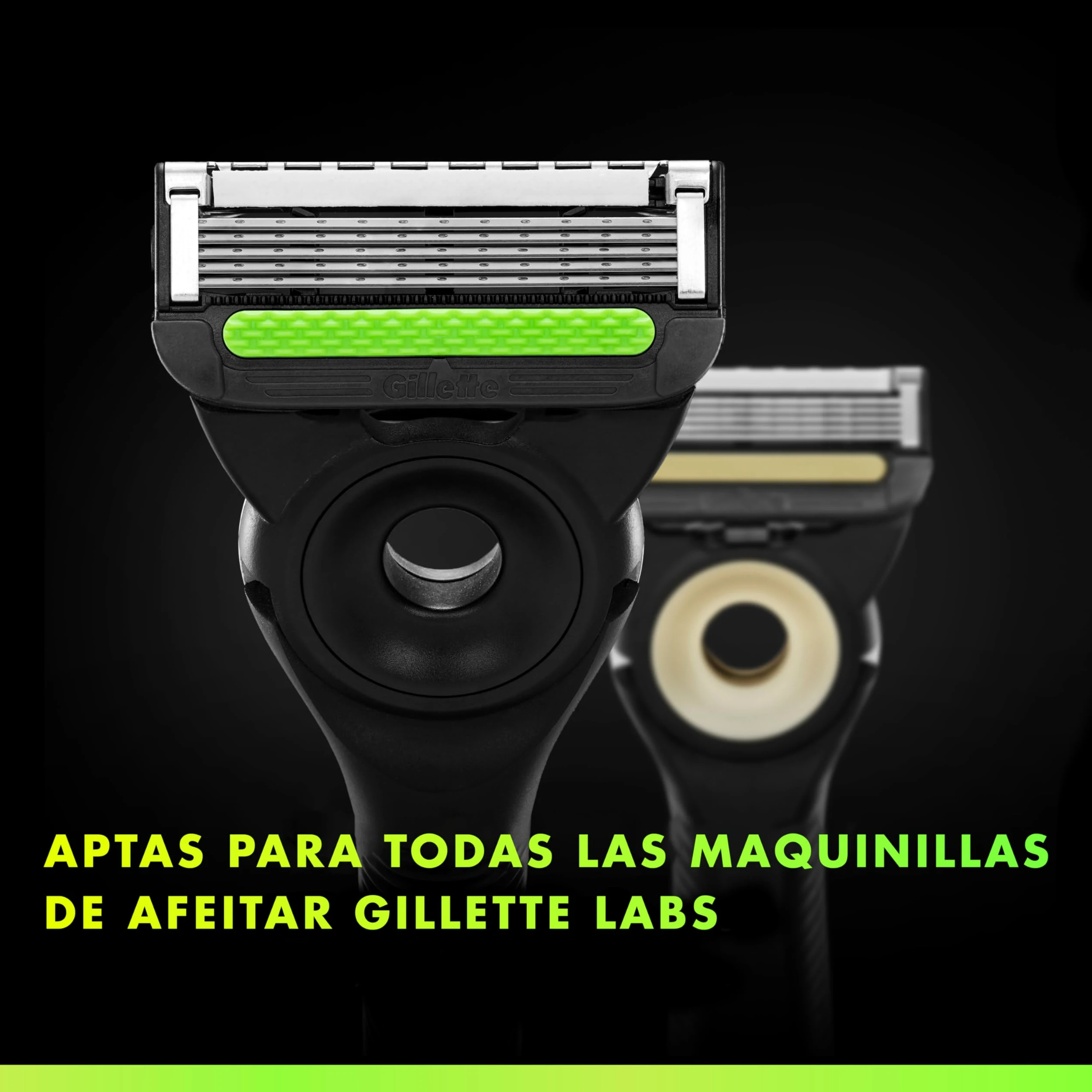 GilletteLabs Recambios para Maquinillas de Afeitar Hombre + Colgante, Pack de 10 - Cuchillas de Afeitar con 5 Hojas Y Banda Lubricante, Compatible con Todas Las Maquinillas Gillette Labs