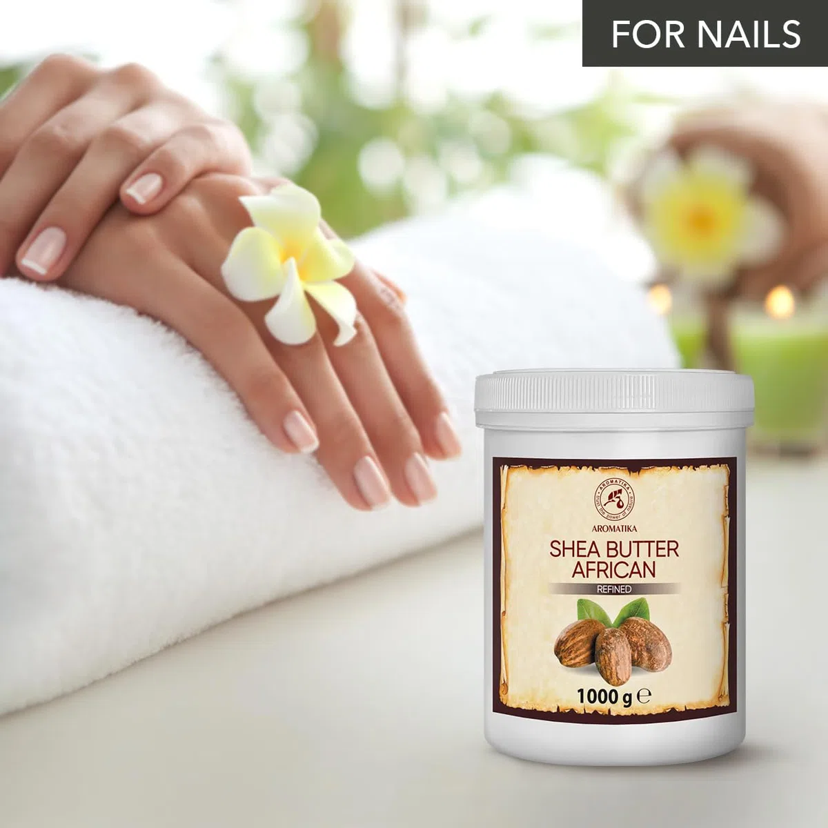 Manteca de Karité 1000g - Shea Butter - Puro y Natural Butyrospermum Parkii - Hidratante Corporal - Aceite para Cabello - Piel - Uñas - Labios - Cuidado Facial