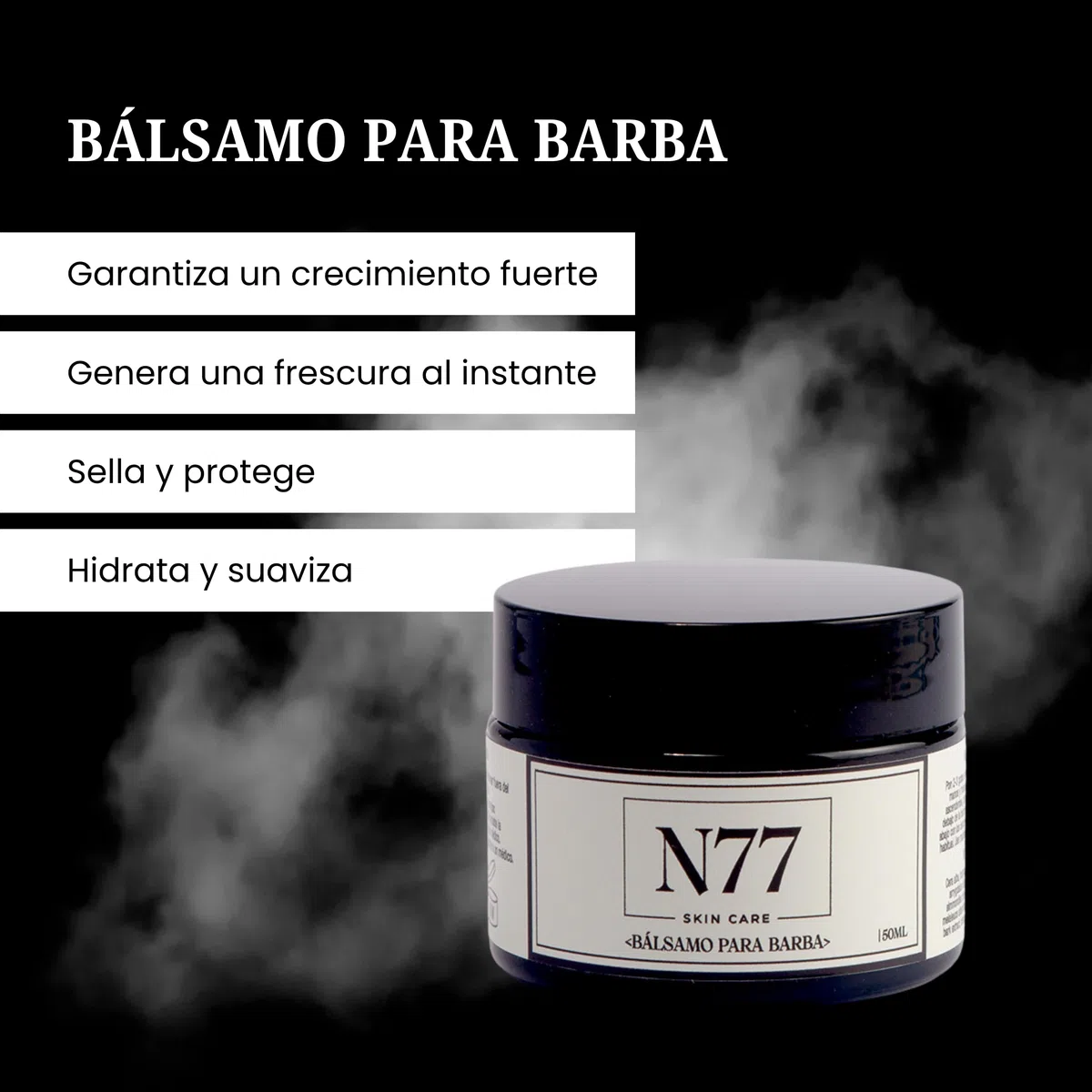 N77 - Kit Barba Hombre de Bálsamo + Champú | Productos Naturales para Mantener tu Barba Saludable, Suave y Cuidada