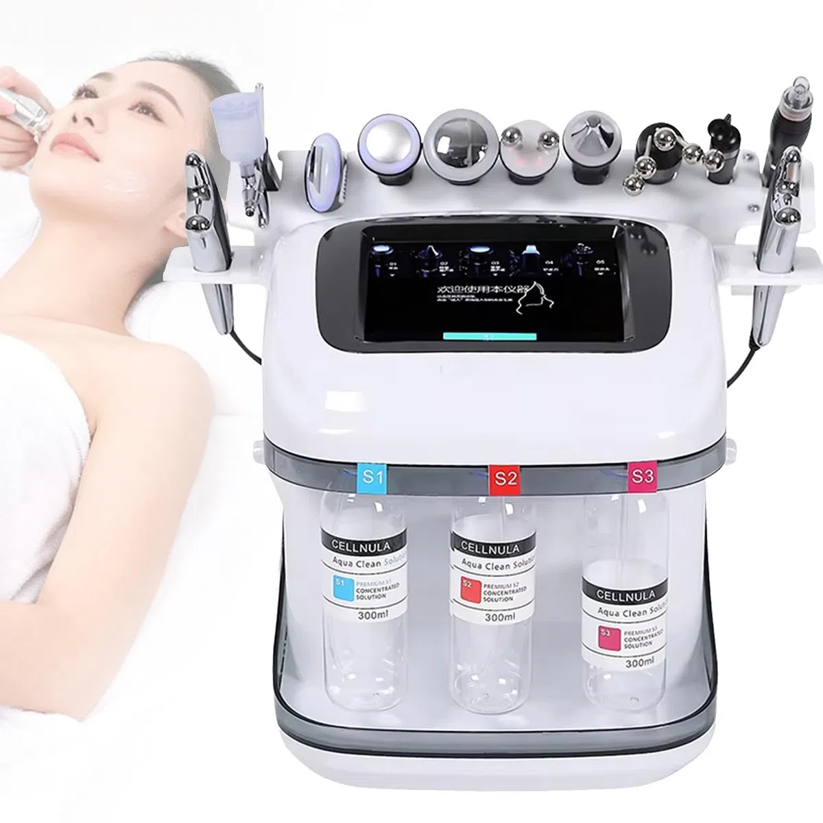 Máquina Hidráulica 10 En 1 Profesional Hydrafacial, Hidrodermoabrasión para Limpieza Profunda Exfoliante, Hidratante Facial con Pantalla LED,Dispositivo Aqua Rejuvenecimiento De Piel