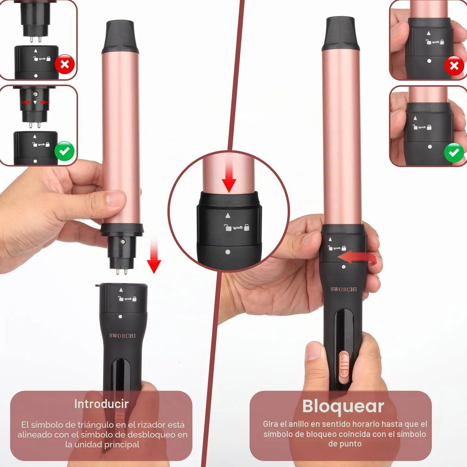 Rizador pelo Ondas Rizador de Pelo 3 en 1 Temperatura Ajustable Rizador Pelo 9-32mm Tenacillas para Rizar el Pelo Profesional Pantalla LCD Curling Iron para Rizos Grandes y Pequeños