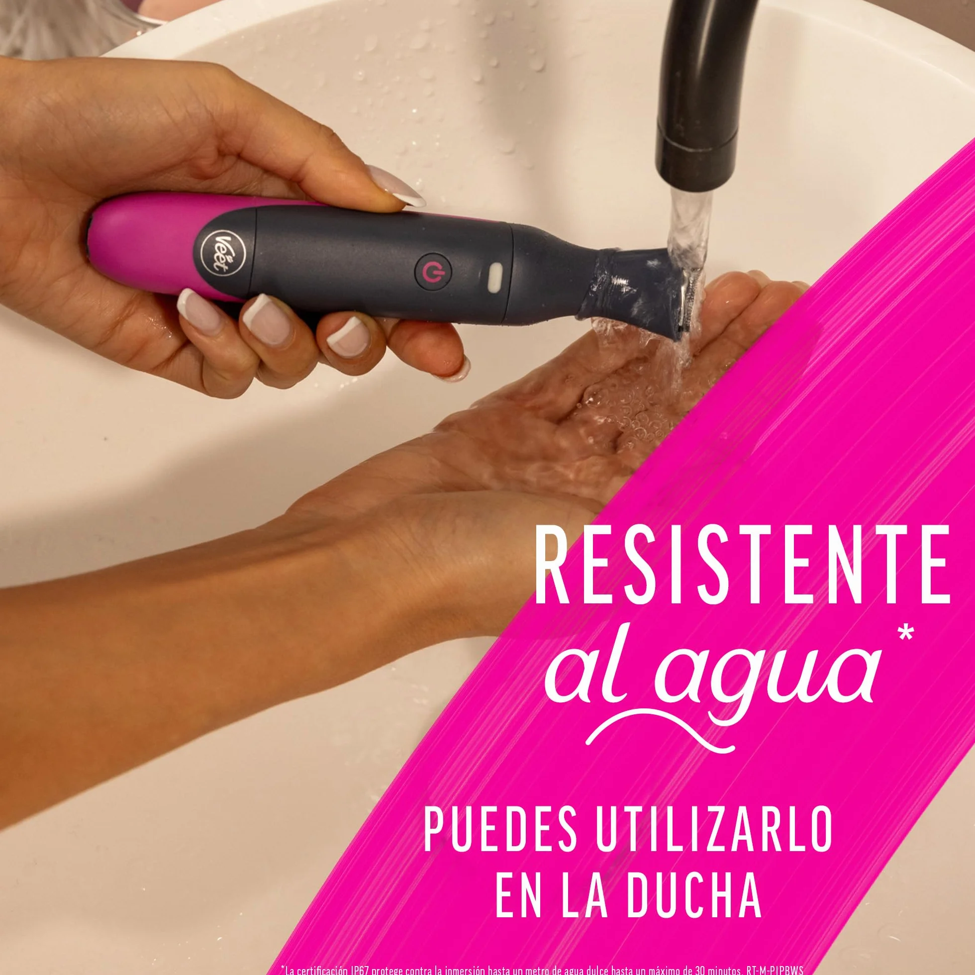 Veet Recortadora Todo en Uno, Bikini y Cuerpo Completo, Cara y Cejas, Rasuradora Mujer Zona Íntima Resistente al Agua, Con 2 Cabezales y 4 Peines para precisión, con Cargador USB