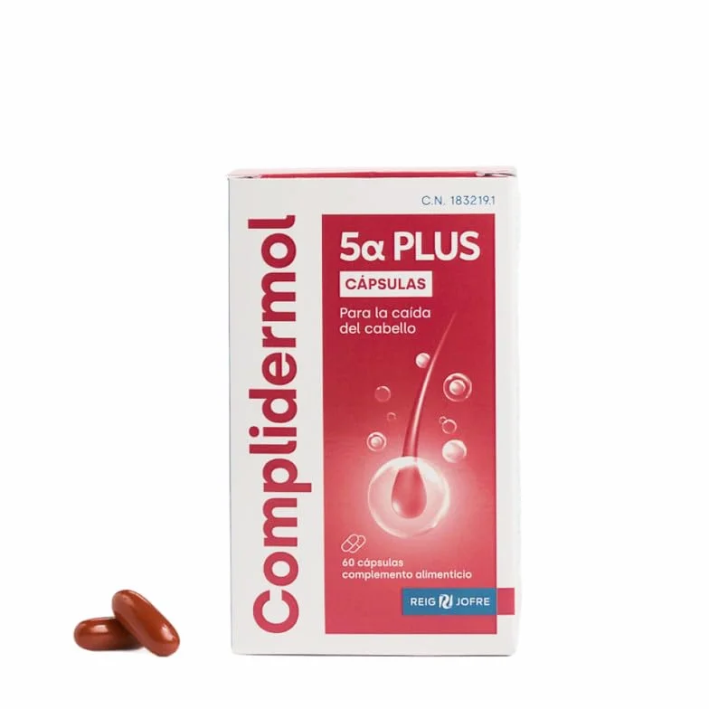 Complidermol® 5 Alfa PLUS Cápsulas | Fórmula pionera con Alphablok™ | Ayuda a prevenir la caída capilar | 60 cápsulas