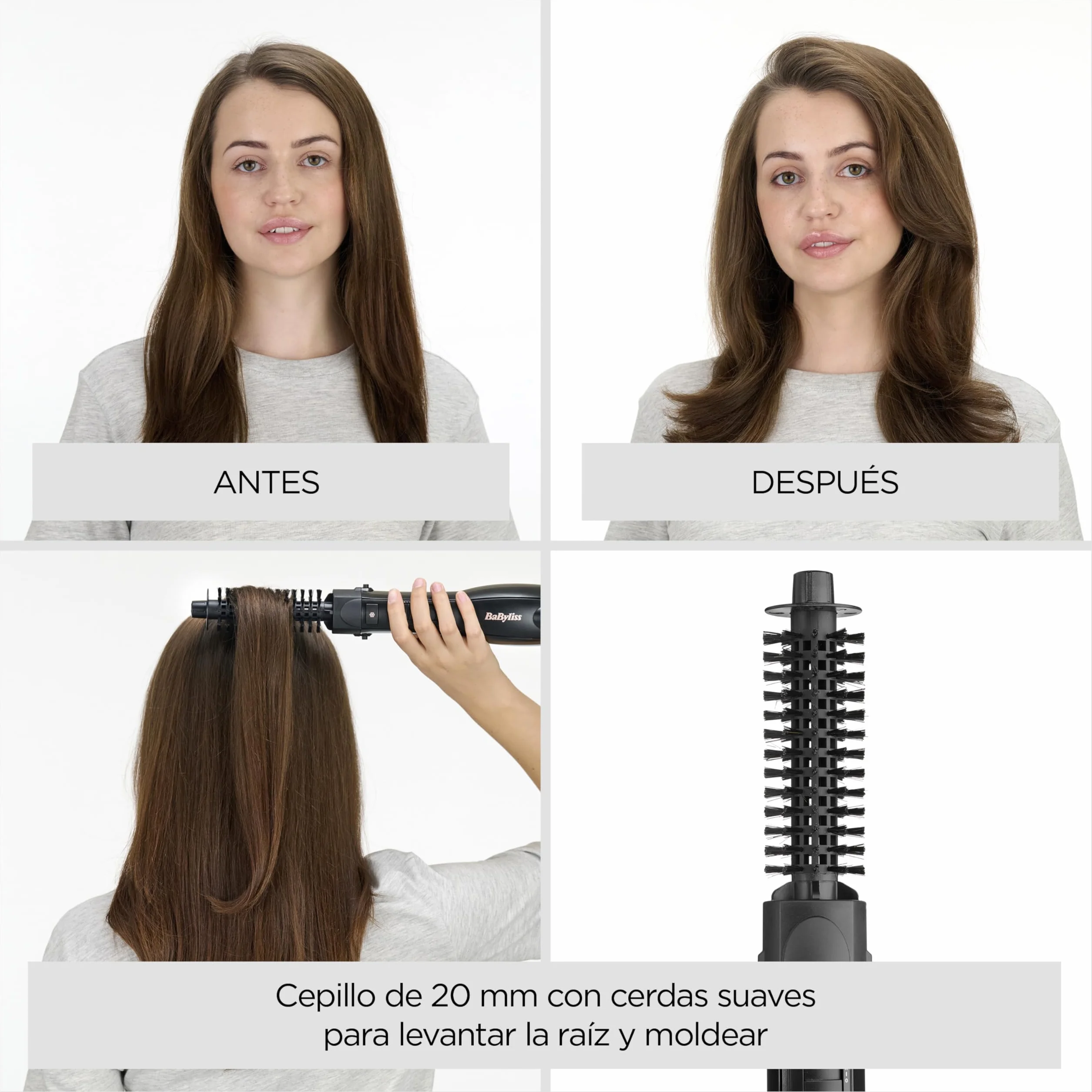 BaByliss Smooth Finish 1200 Cepillo de Aire Caliente 4-en-1 AS122E 1200W