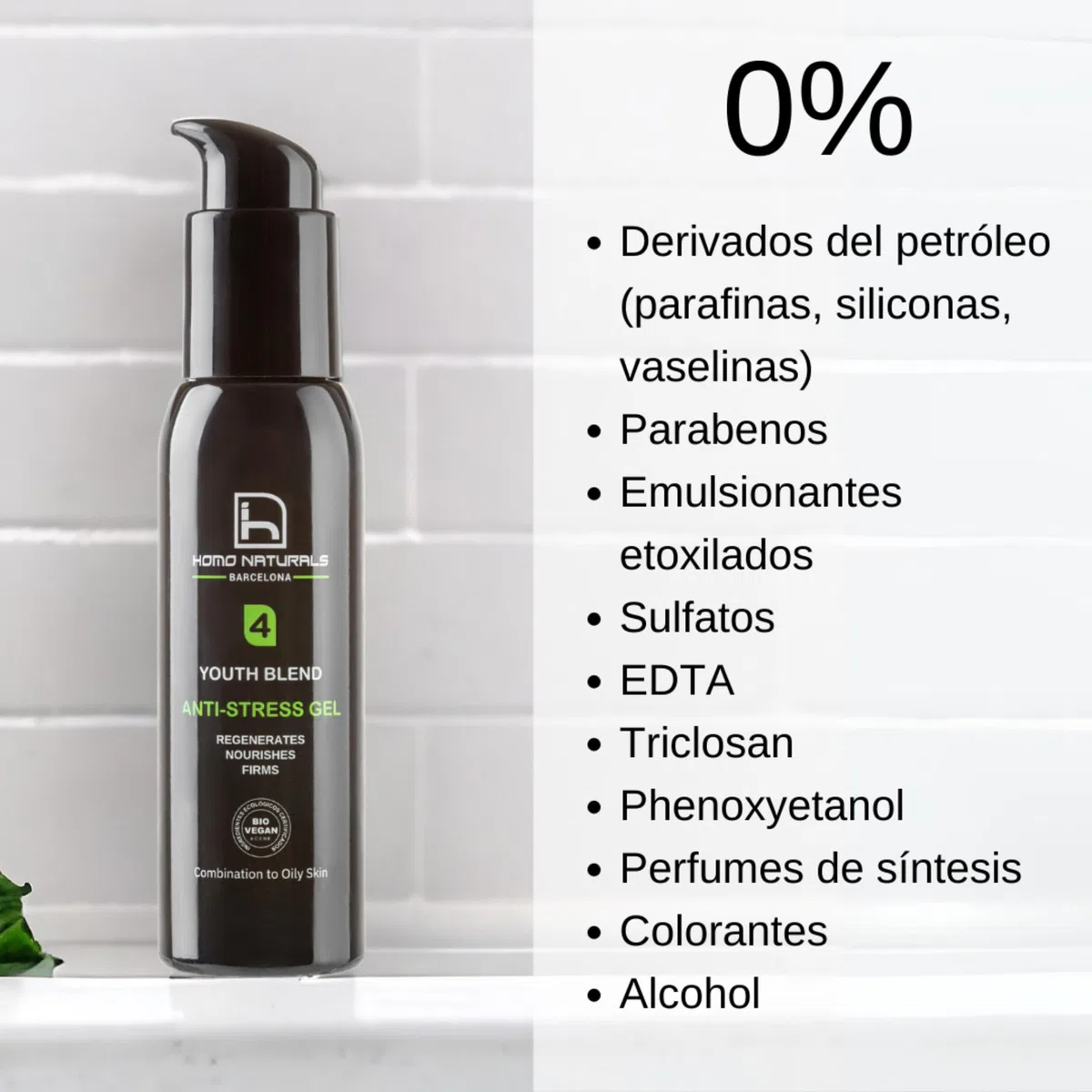 Homo Naturals Gel antiarrugas hombre Natural - Hidratante facial hombre ácido hialuronico y Bakuchiol - Crema cara hombres - Crema antiedad - Tratamiento facial ideal piel grasa - 100 ml (Gel)