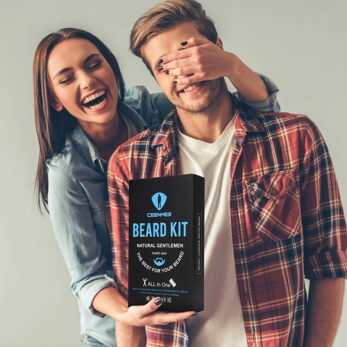 Kit de aseo de barba, kit de barba con aceite de barba, suero de crecimiento de la barba, bálsamo de barba, peine de barba, barba y bigote kit de crecimiento de barba regalo único para hombres