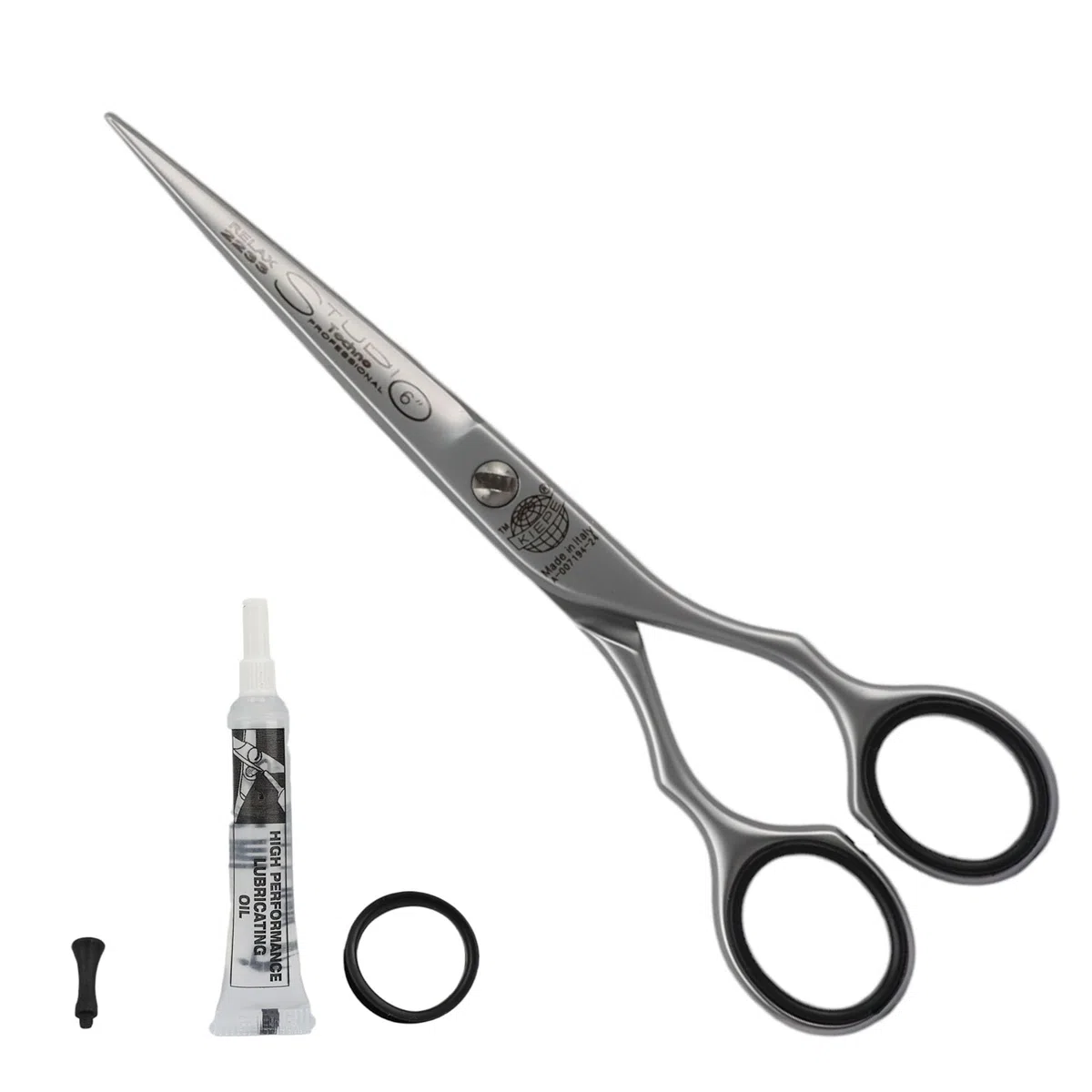 Kiepe 2233 Studio Techno Relax Tijera profesional de corte 6 pulgadas – Tijera ergonómica de acero inoxidable para un corte preciso y suave, Made in Italy
