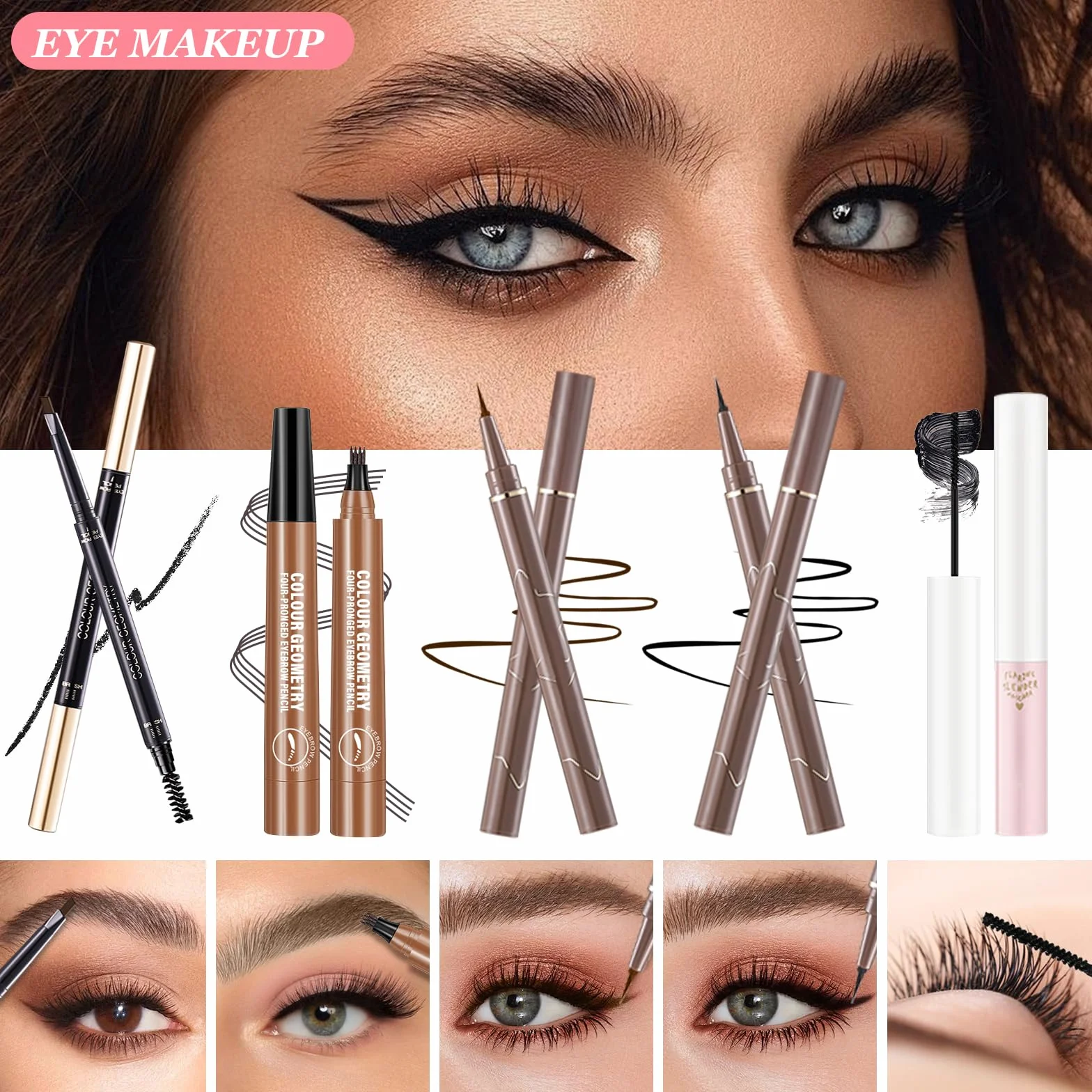 Kit Maquillaje Mujer, Set Regalo Maquillaje Adolescente, Kit de Estuche Maquillaje Profesional Completo con Paleta Sombras de Ojos Paleta de Corretores Contorno Fondo Mascara Brillo Labial Línea Ojos