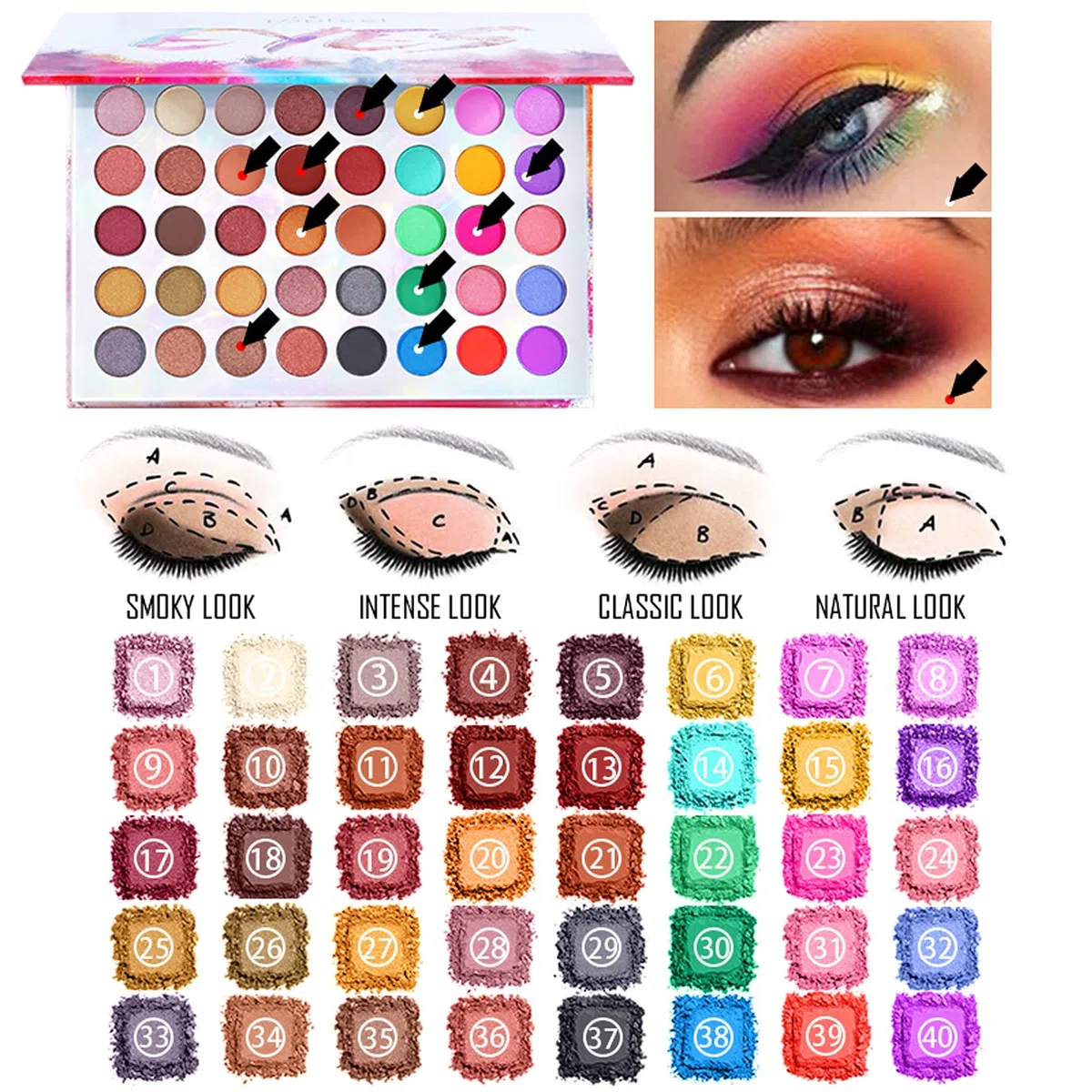 Kit de Maquillaje Profesional Completo, MKNZOME Set de Maquillaje Mujer Estuches de Maquillaje Portátil Paletas de Sombras de Ojos Fundación barra de labios para Mujeres Niñas