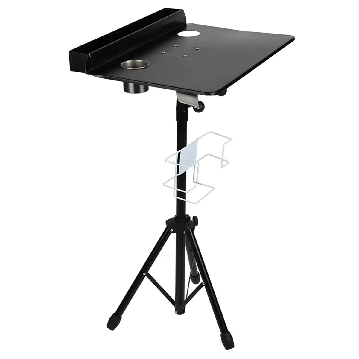 Mesa de Escritorio para Tatuajes Ajustable Portátil, Base de Trípode Resistente, Caja de Colocación de Pigmentos Independiente, con Bandeja Trasera Extraíble para Uso Profesional