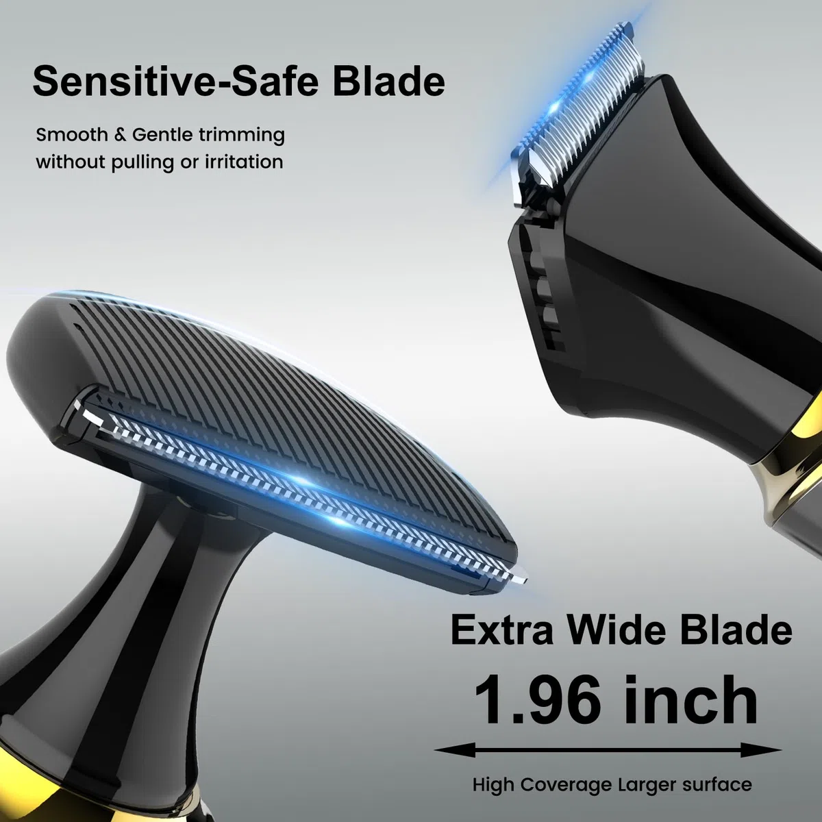 Hatteker Afeitadora de Espalda Eléctrica Kit 4 en 1 para Hombre Recortadora Corporal con Brazo Auxiliar Extensible Impermeable para Rostro, Barbilla, Brazos, Espalda y Vello Púbico