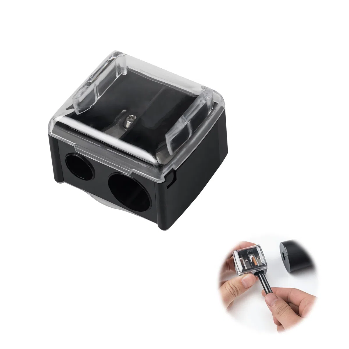 Sacapuntas de Maquillaje Doble - Afilador Universal para Lápices de Ojos y Labios con Cuchilla de Precisión - Accesorios De Maquillaje
