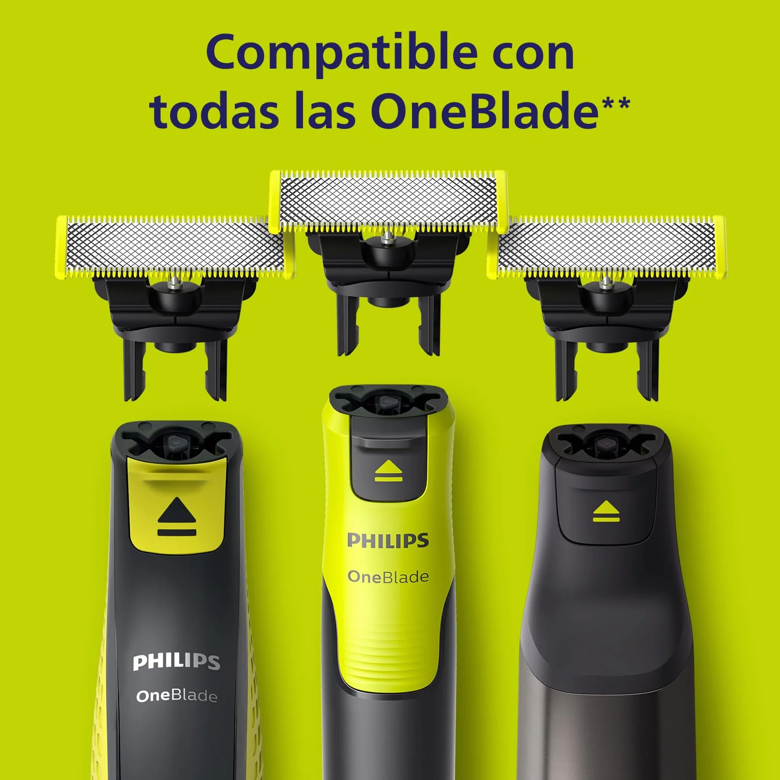 Philips OneBlade Original 360 cuchillas, compatibles con todos los mangos OneBlade y Pro, 3 unidades (modelo QP430/60)